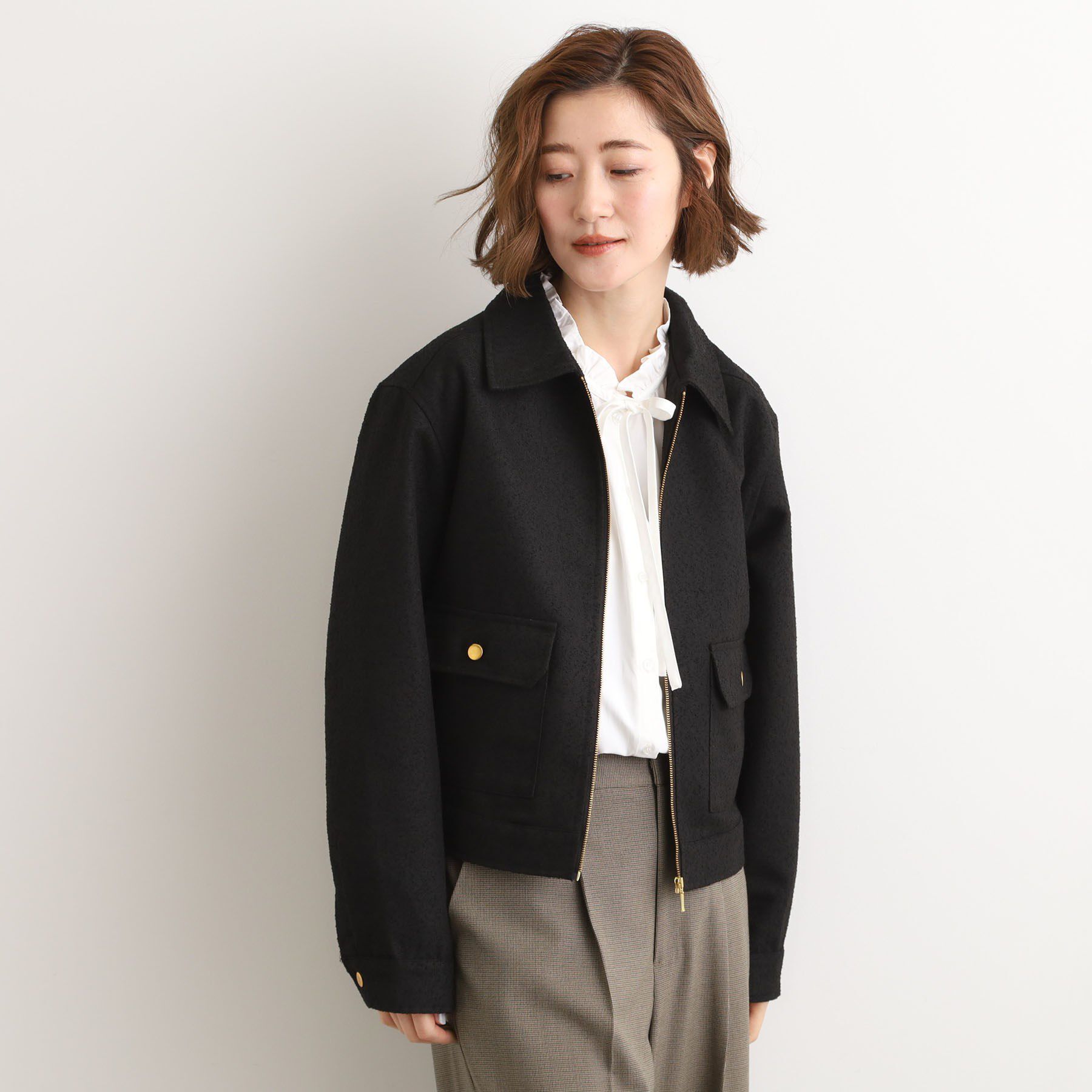 grove「カジュアルに羽織れる、大人のツイードトラックジャケット」|ブルゾン・スタジャン|