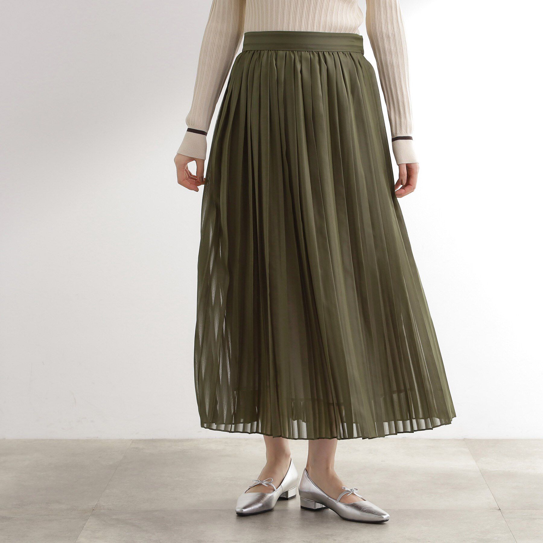 grove「【洗える】ひらりとゆれる　上品プリーツスカート」|スカート|