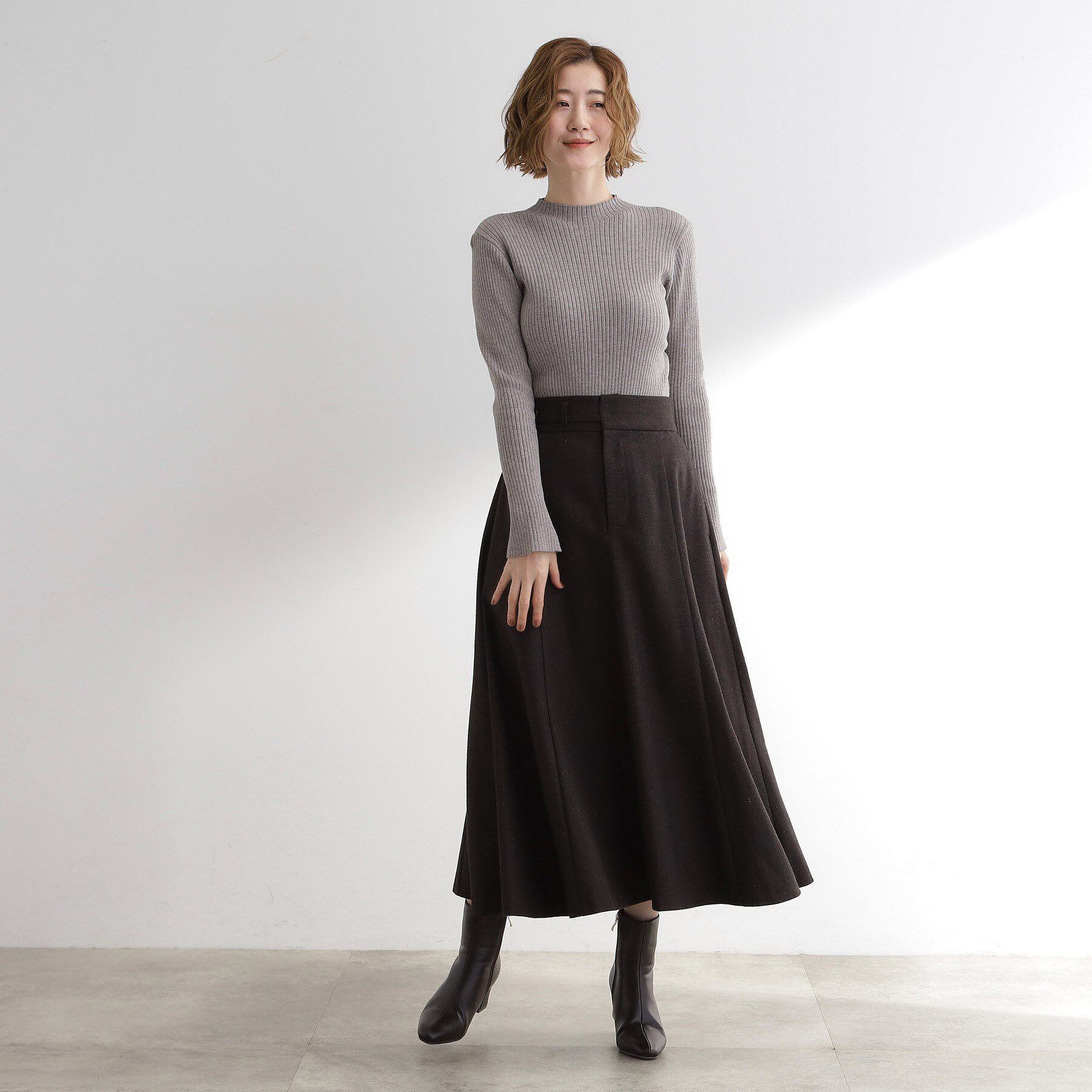 grove「へリンボンツイードフレアマキシスカート」|スカート|