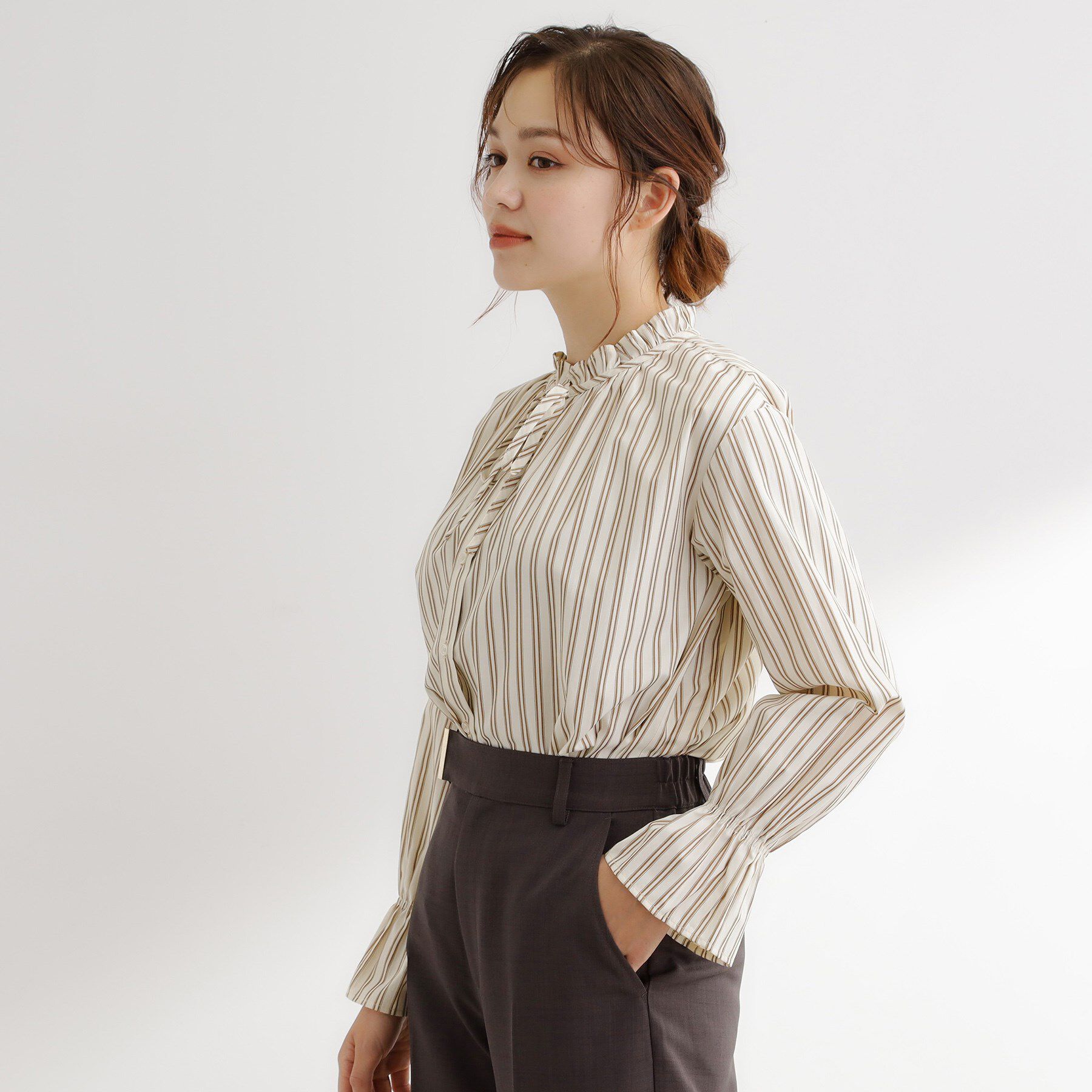 grove「フリルカラーリボンブラウス」|シャツ・ブラウス|