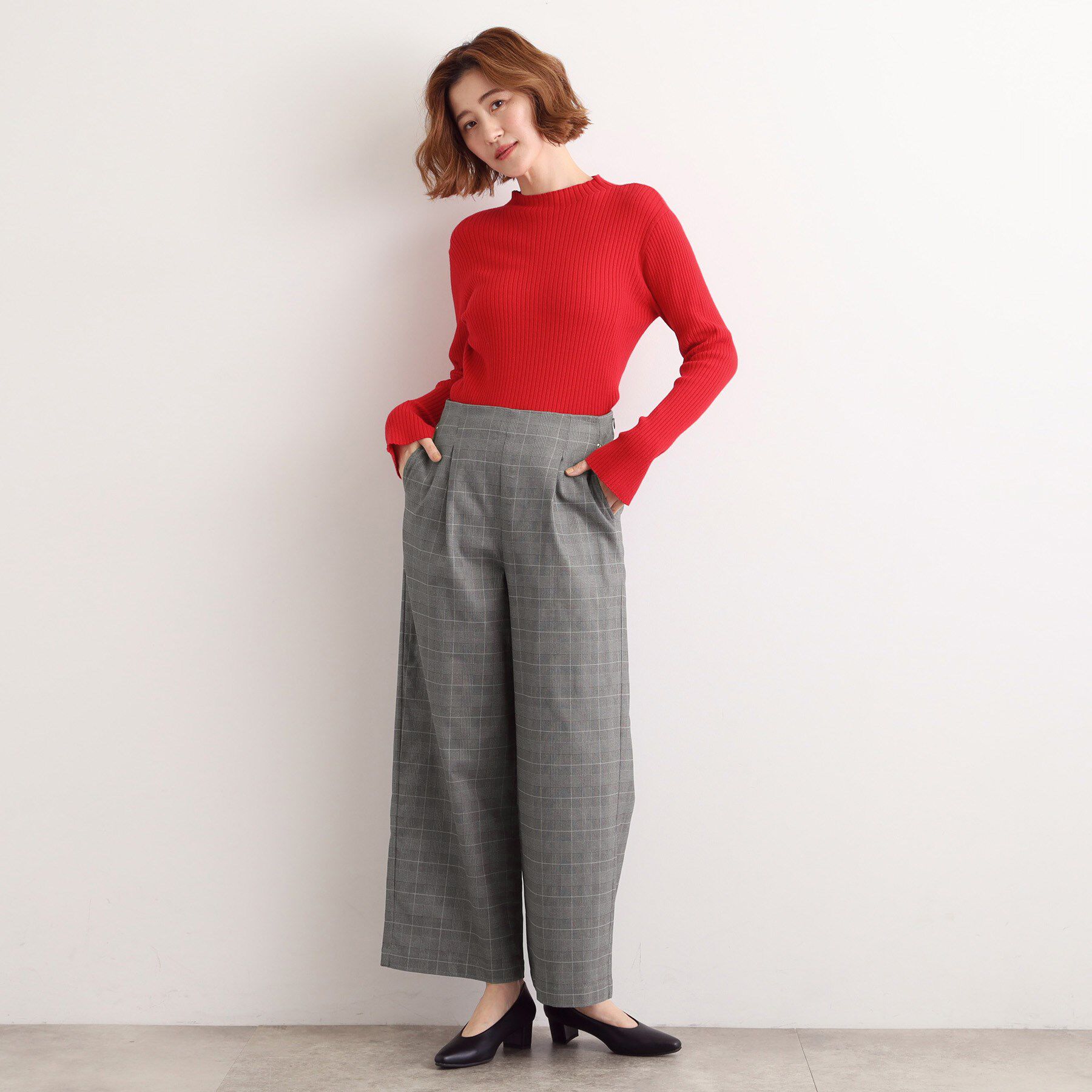 grove「【選べる着丈/多機能】裏起毛ハイパーストレッチワイドパンツ」|その他|