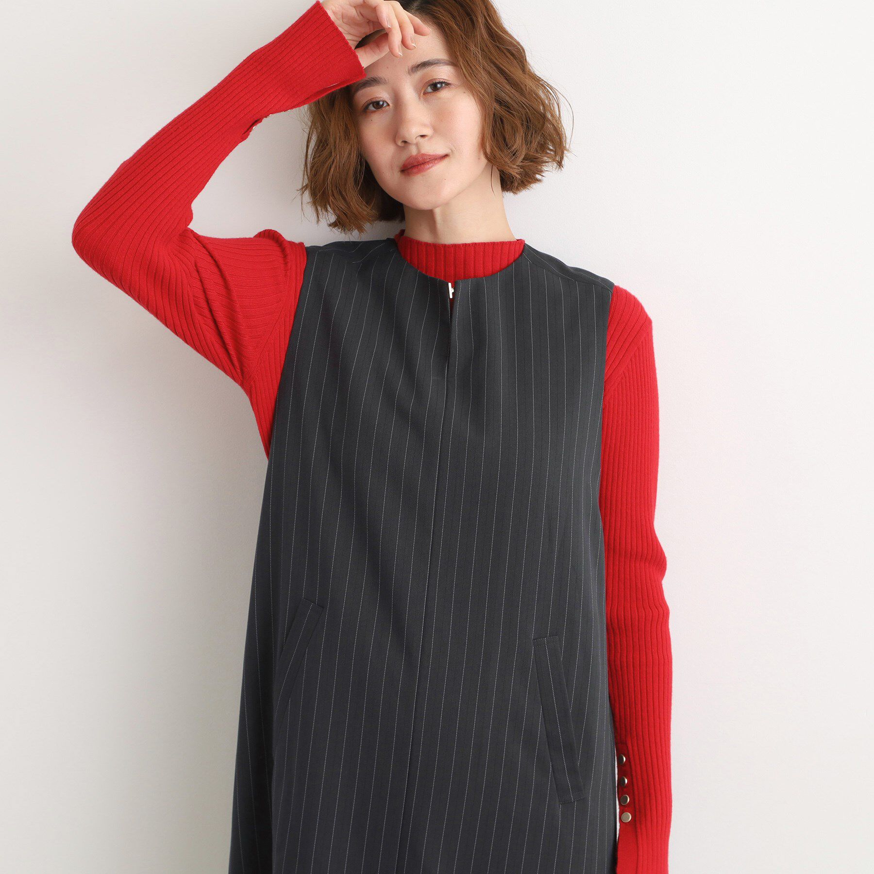 grove「【2WAY/美シルエット】着こなし自在のジャンドレワンピース」|ワンピース|