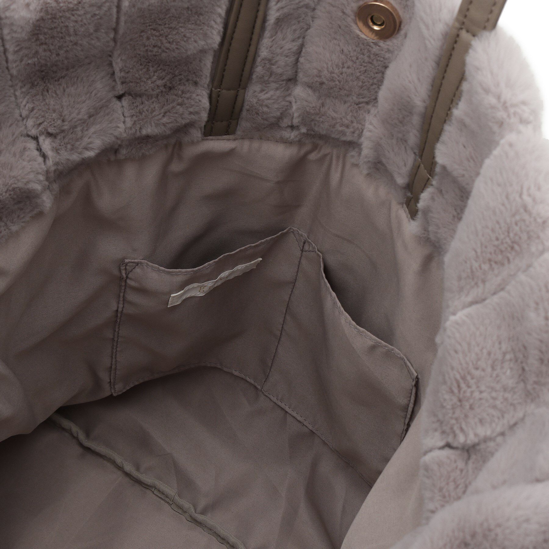 grove「ストライプエコファー巾着トート」|トートバッグ|