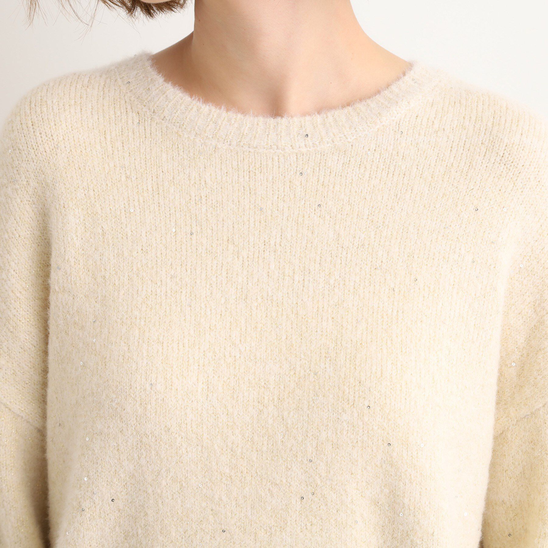 grove「華やぎ冬ニット　ミニスパンコールフェザーニット」|ニット・セーター|