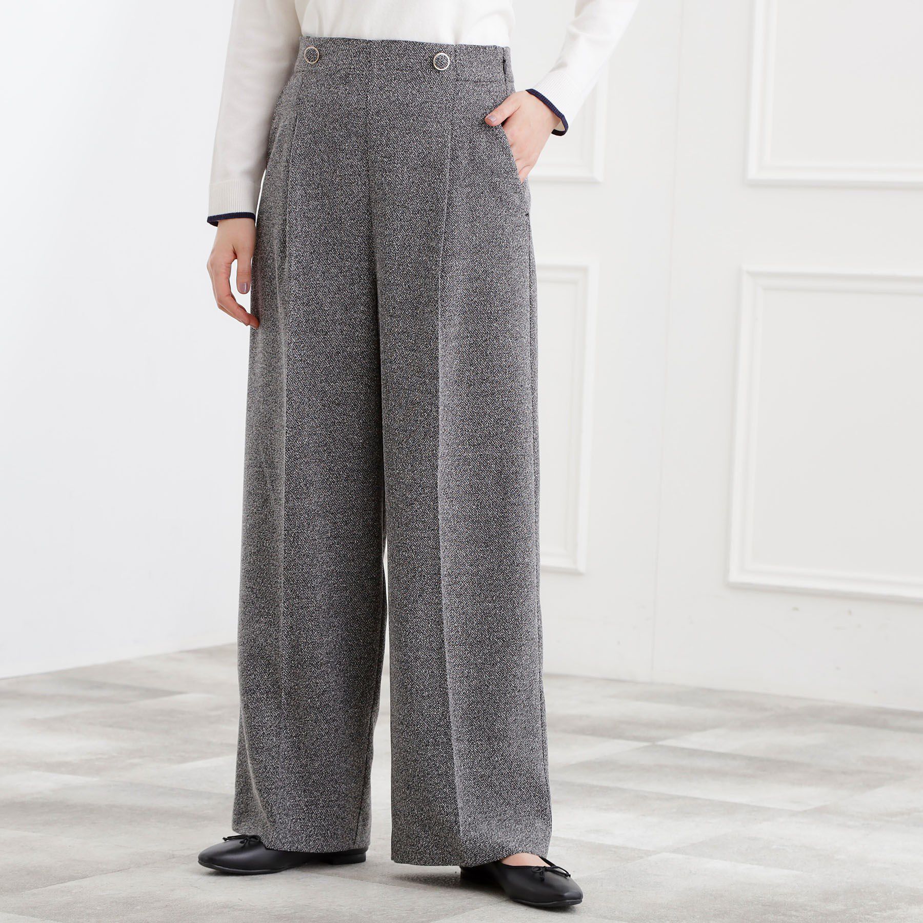 grove「【2WAY】ショルダーストラップツイードパンツ」|その他|
