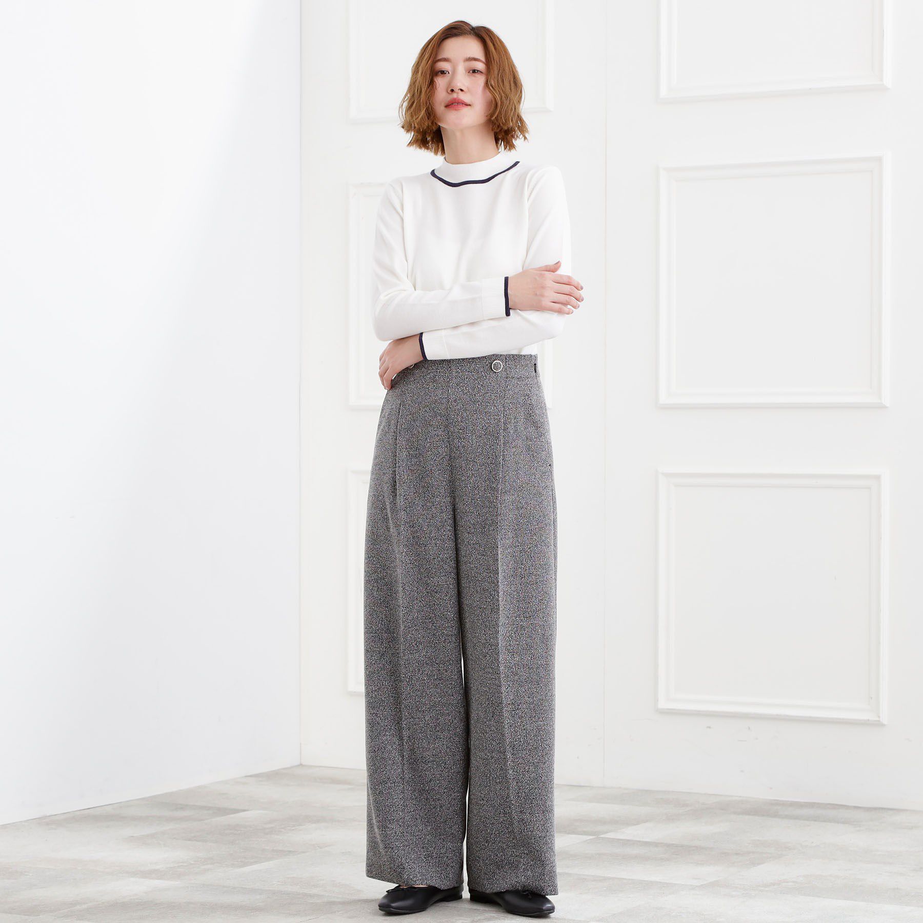 grove「【2WAY】ショルダーストラップツイードパンツ」|その他|