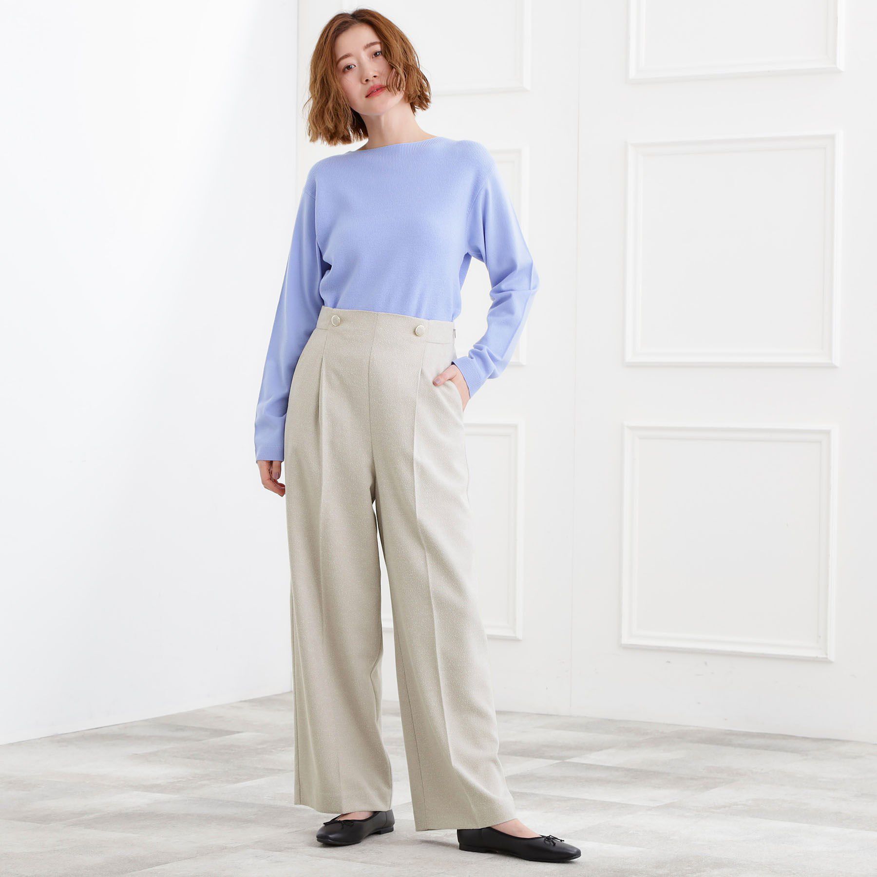 grove「【2WAY】ショルダーストラップツイードパンツ」|その他|