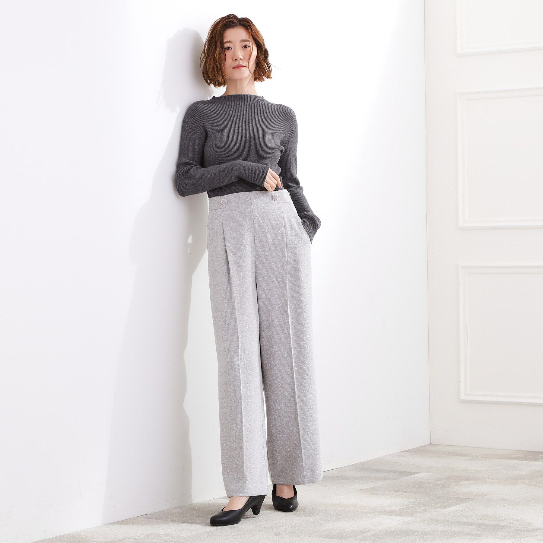 grove「【2WAY】ショルダーストラップツイードパンツ」|その他|