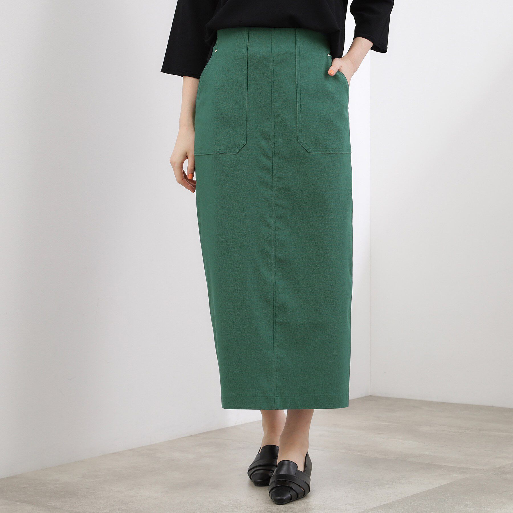 grove「【貴島明日香さん着用】ハイパーストレッチナロースカート」|スカート|グリーン(024)