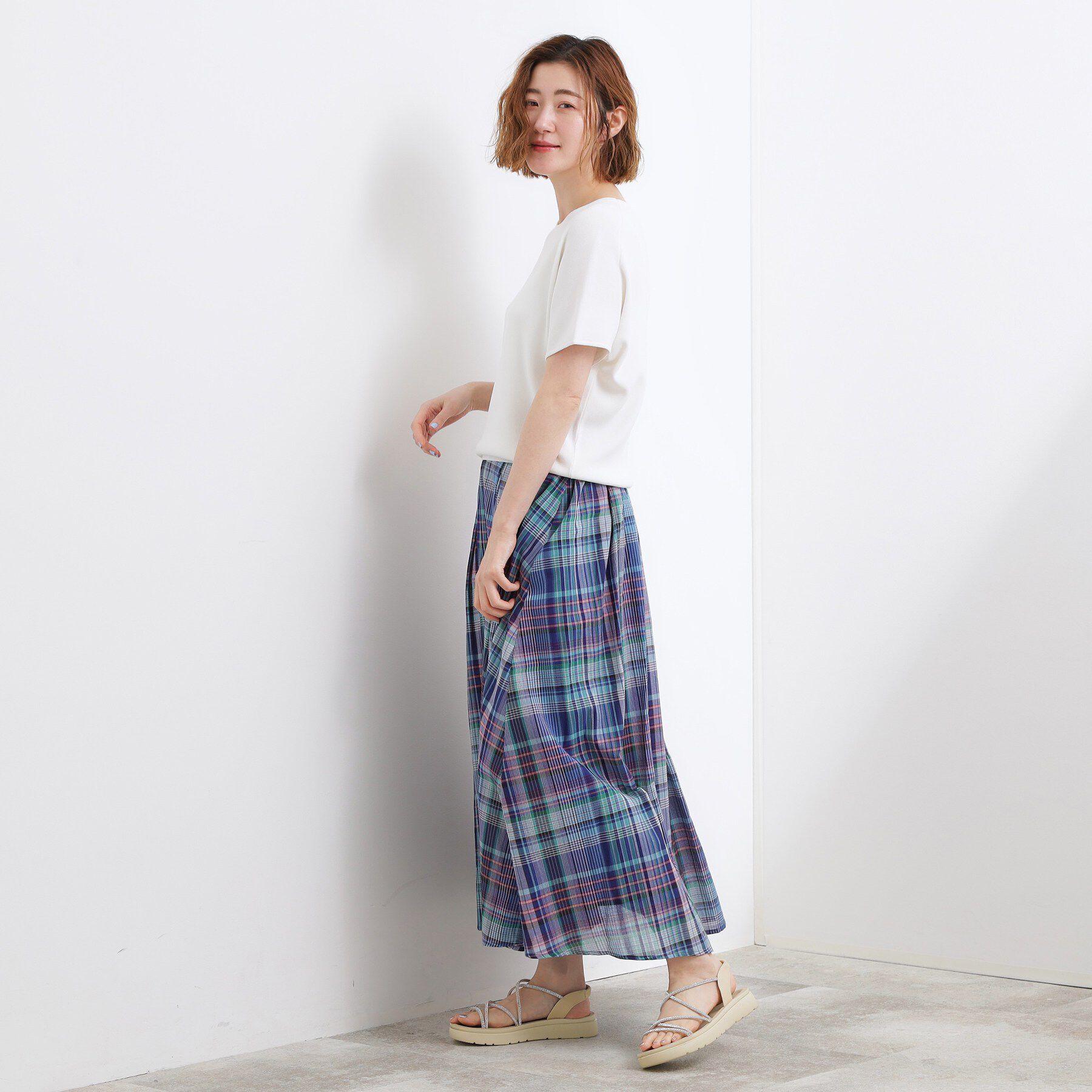 grove「【人間工学】ワンタッチラインストーンストラップ厚底サンダル」|サンダル|