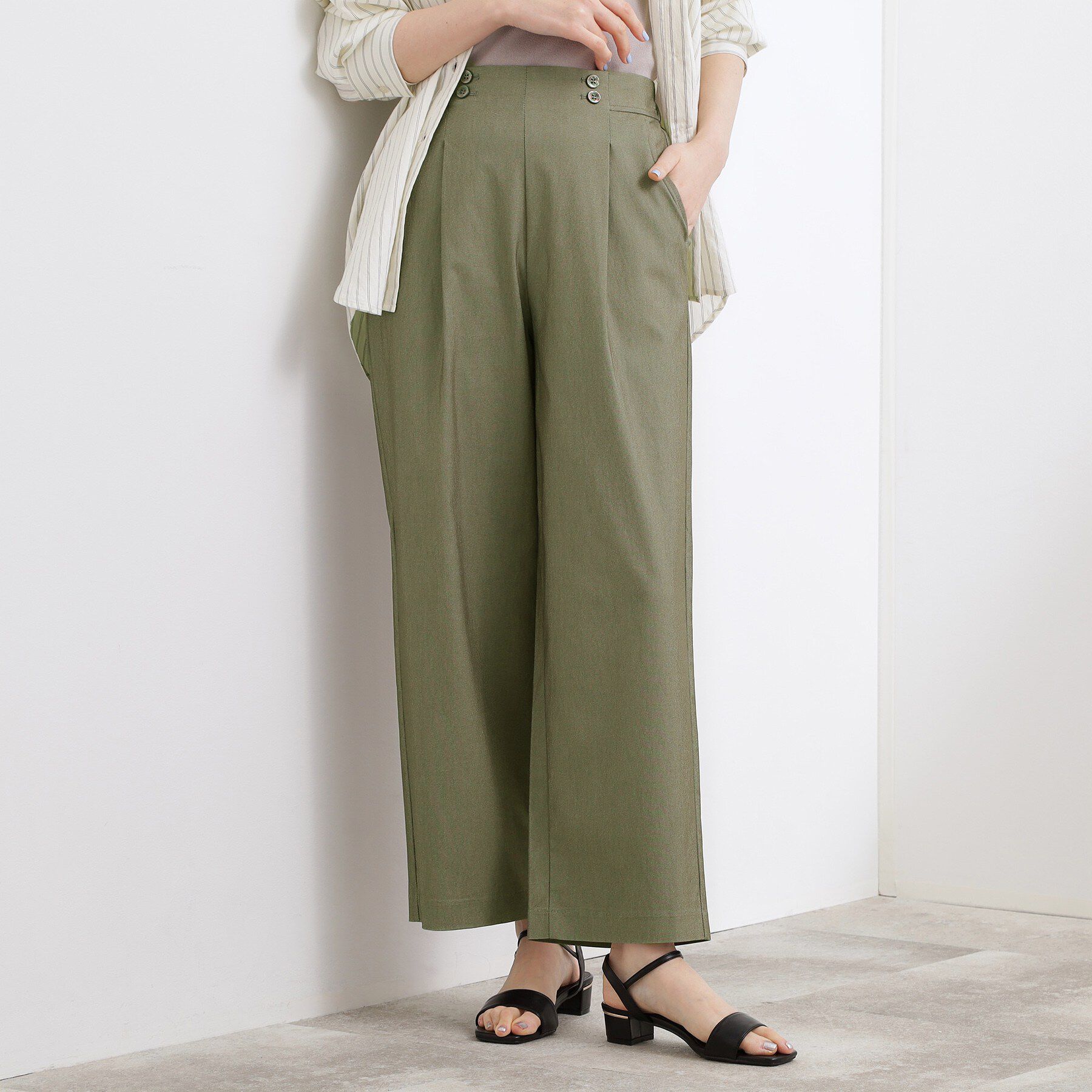 grove「【シリーズ累計13万枚/ひんやり・UV】ハイパーストレッチ ワイドクロップドパンツ」|その他|