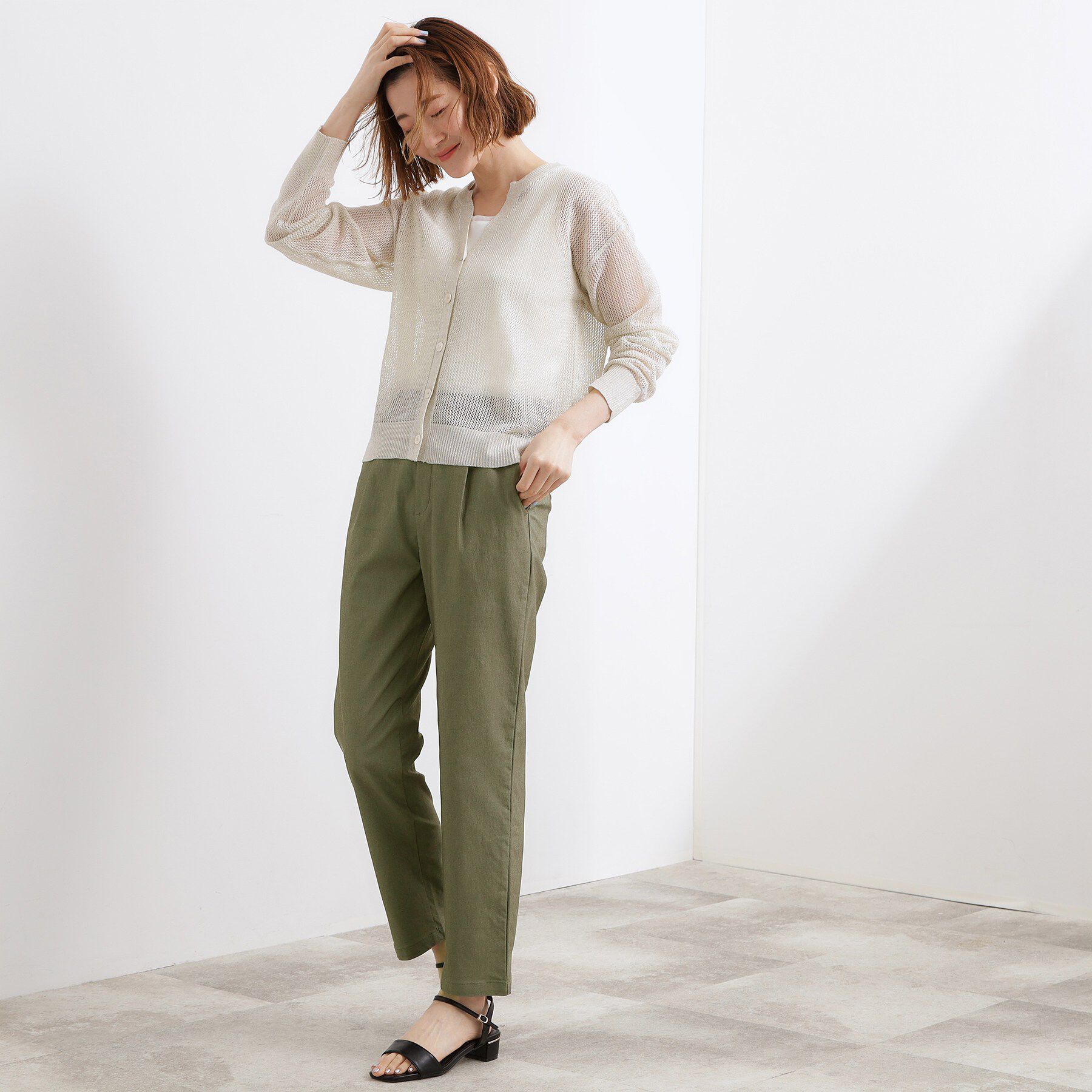 grove「【シリーズ累計13万枚/ひんやり・UV】すっきり見えが叶うサマーハイパーストレッチ テーパードパンツ」|その他|