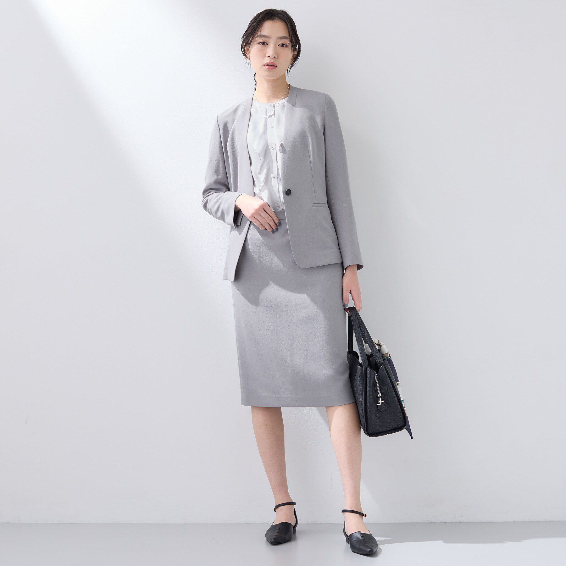 INDIVI「【定番スーツ／UVケア／イージーケア／洗える】ウール調ストレートスカート」|スーツ|