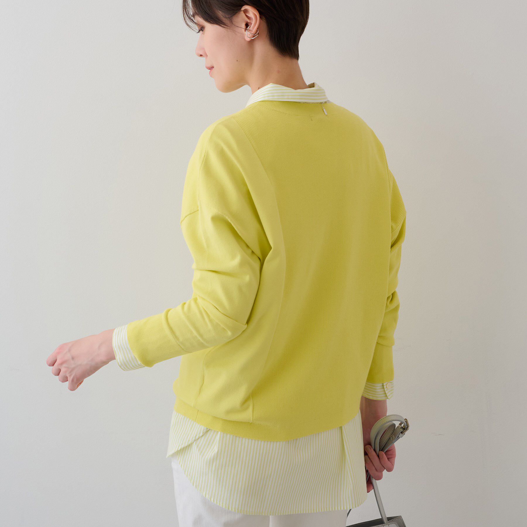 INDIVI「【洗える】アシメデザイン ドルマンスリーブニット」|ニット・セーター|