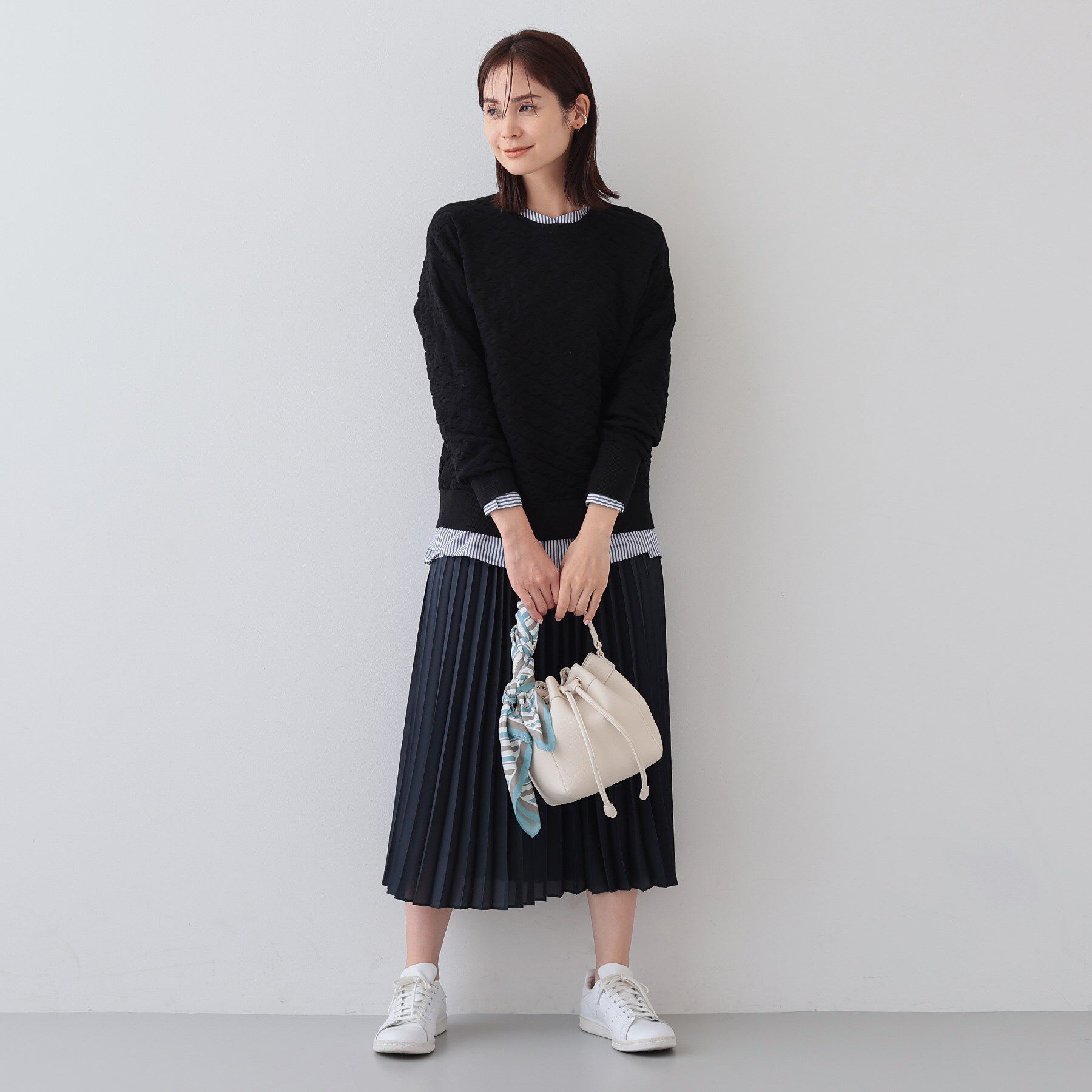 INDIVI「【洗える／コットン混】ふくれジャカードニット」|ニット・セーター|