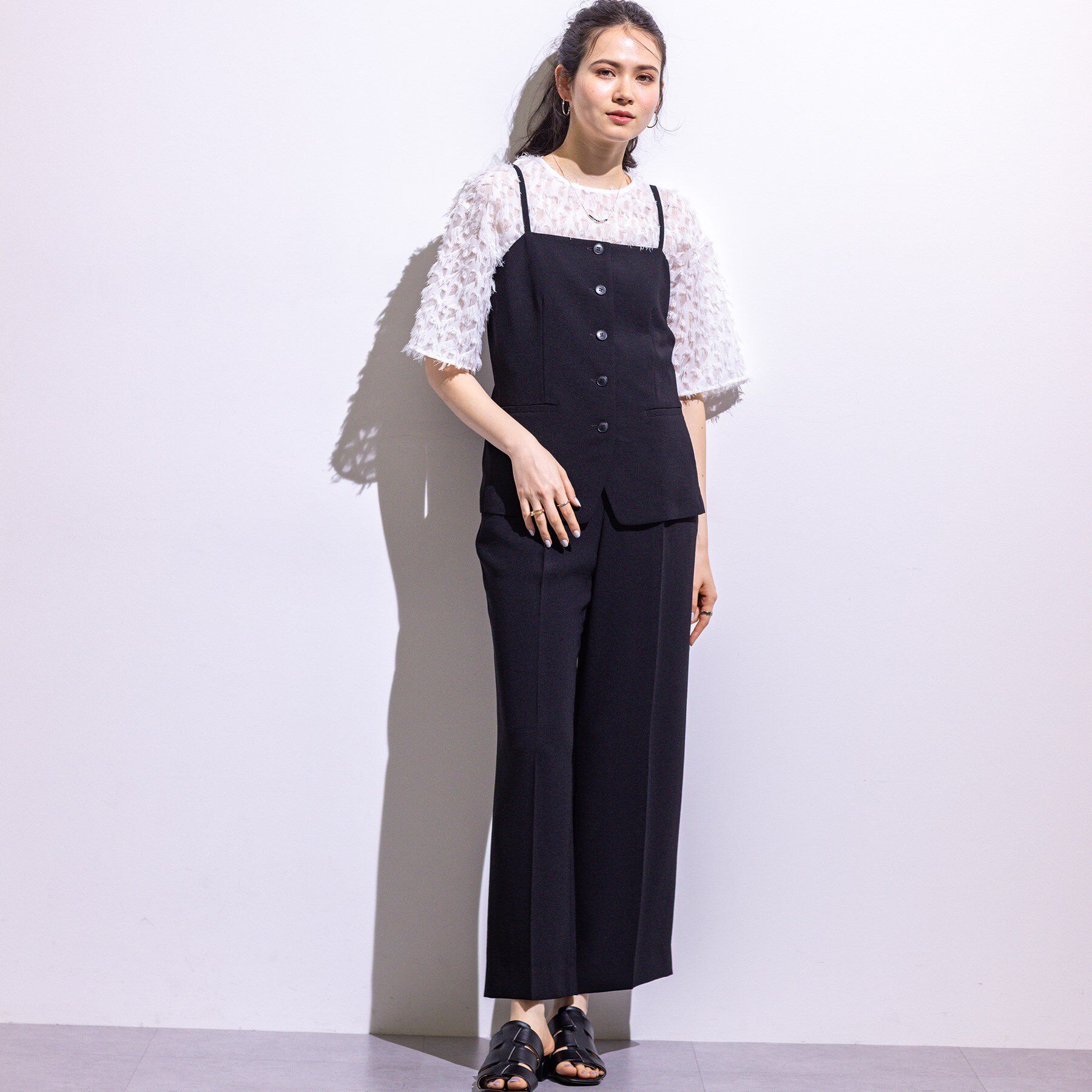 INDIVI「【着る日傘/遮熱/UVケア】ワイドパンツ」|スーツ|