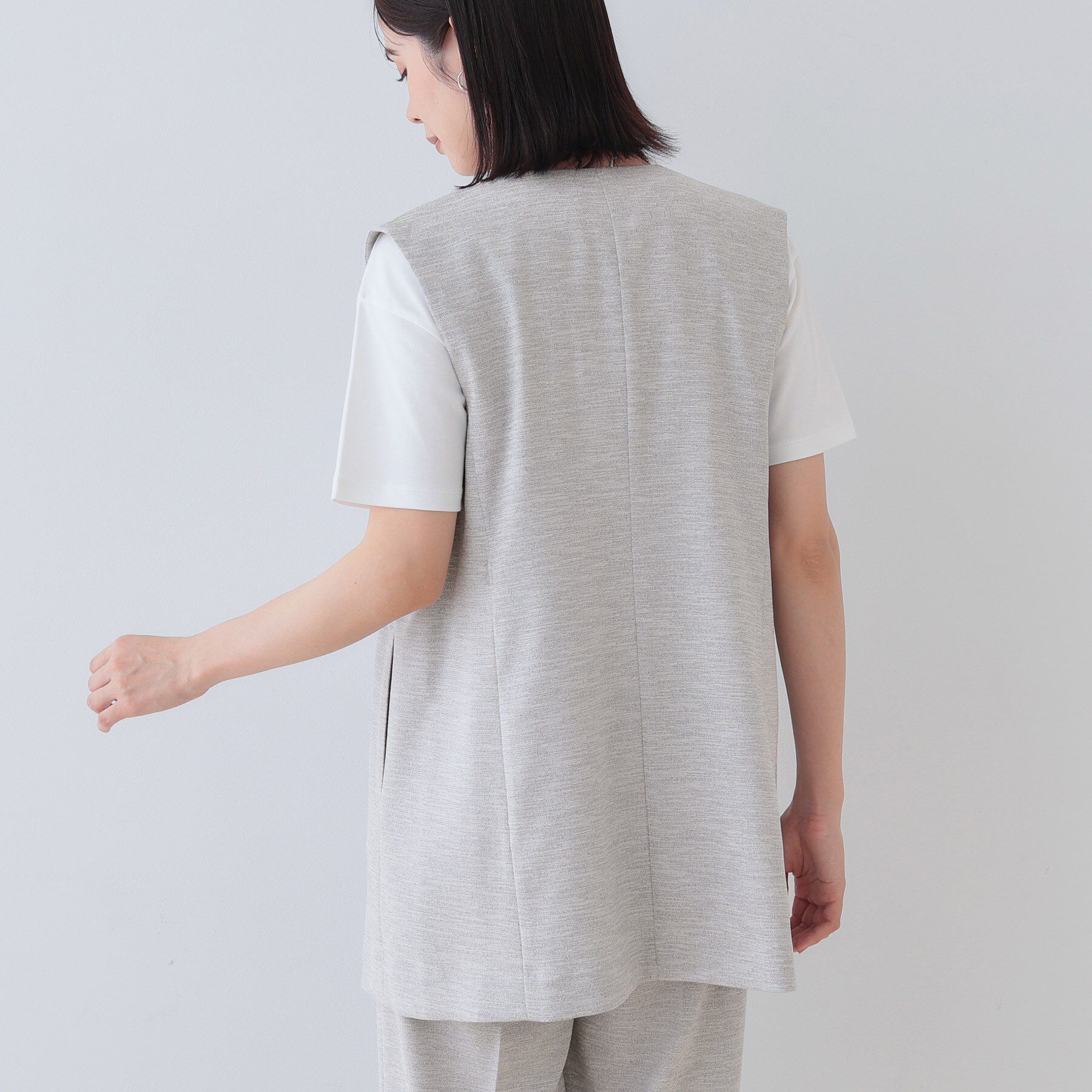 INDIVI「【こなれSETUP】リネンライクジレジャケット」|ベスト・ジレ|