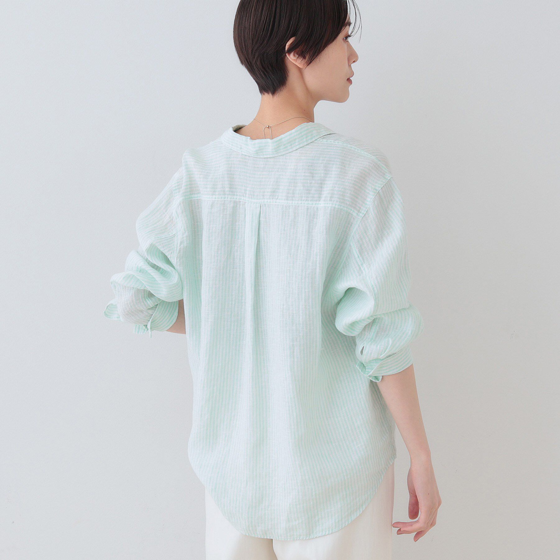 INDIVI「【毎年人気！／フレンチリネン】ベーシックシャツ」|シャツ・ブラウス|