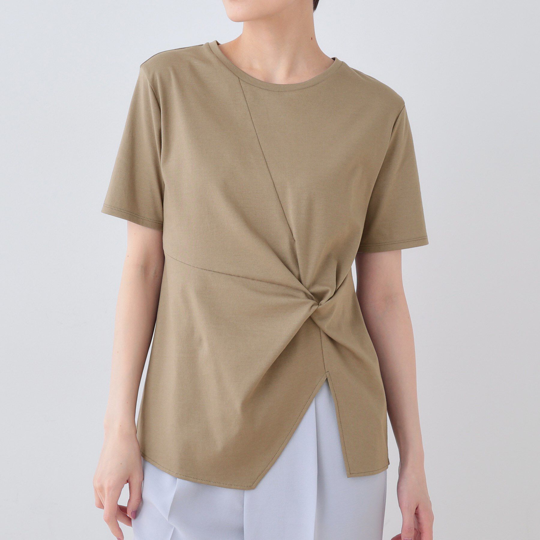 INDIVI「【洗える】ねじりデザインTシャツ」|Tシャツ・カットソー|