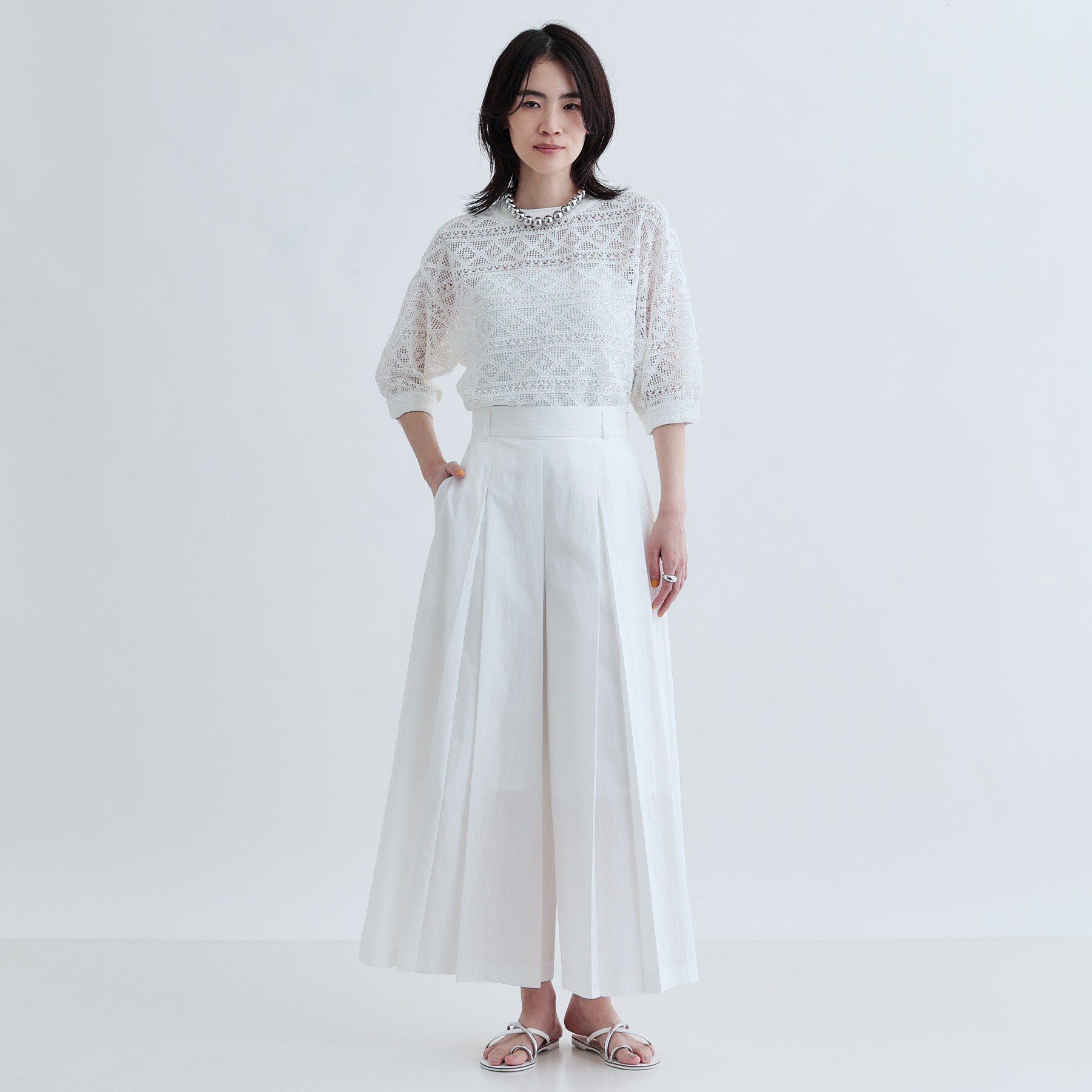 GALLEST「【セットアップ可能】ペーパーライクタックフレアパンツ」|その他|