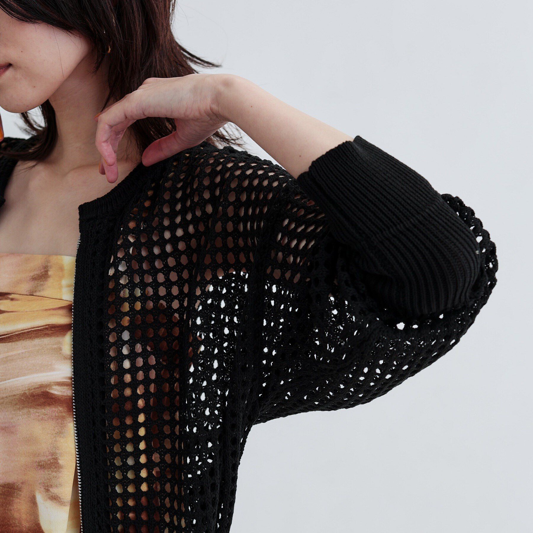 GALLEST「透かし編みニットカーディガン」|カーディガン|