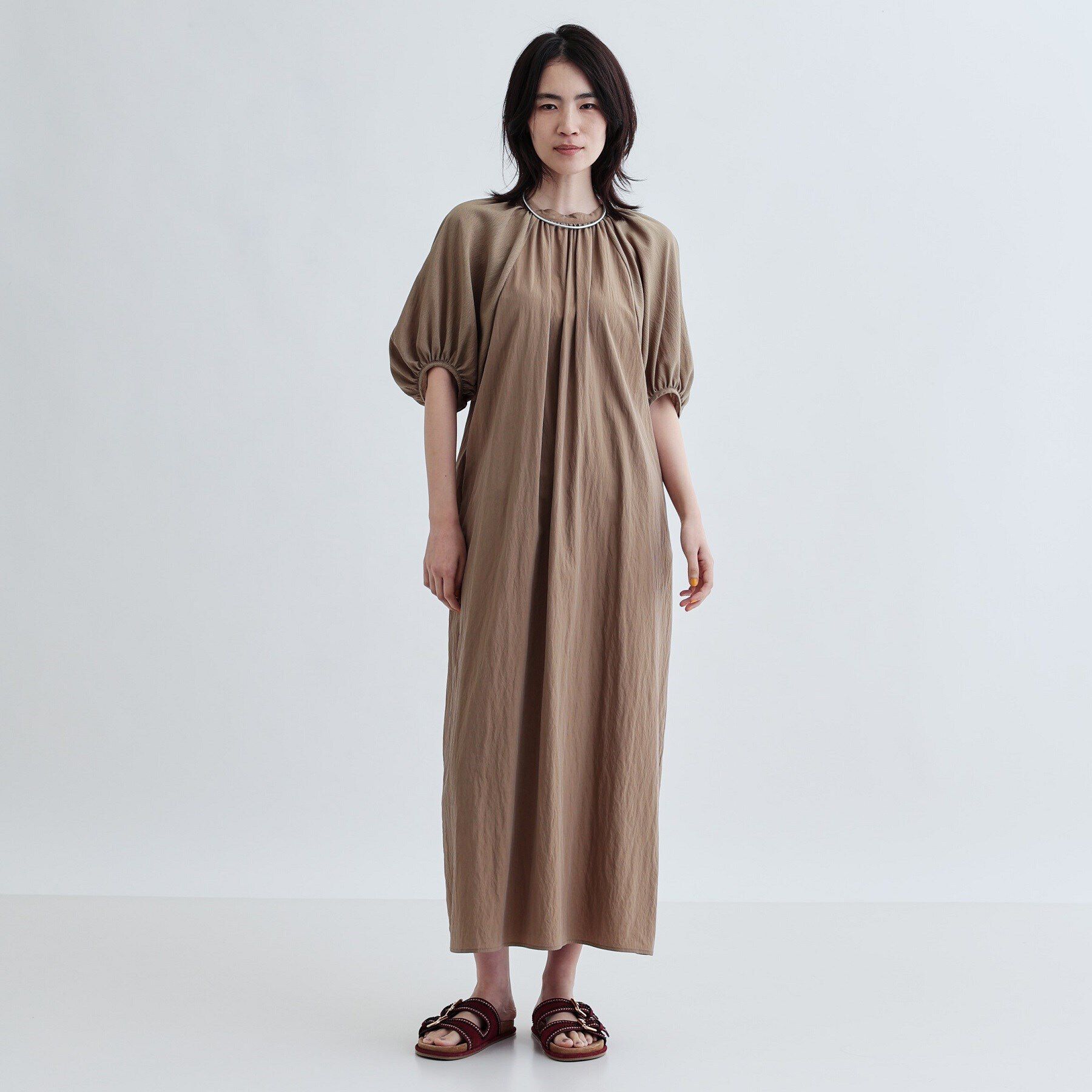 GALLEST「ソフトチュールスリーブ切替ワンピース」|ワンピース|