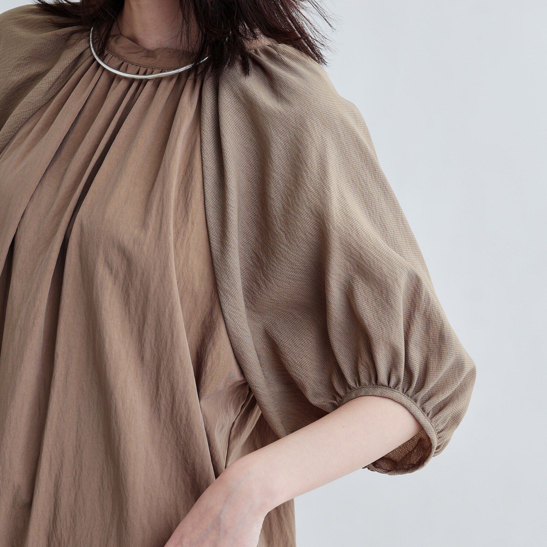 GALLEST「ソフトチュールスリーブ切替ワンピース」|ワンピース|