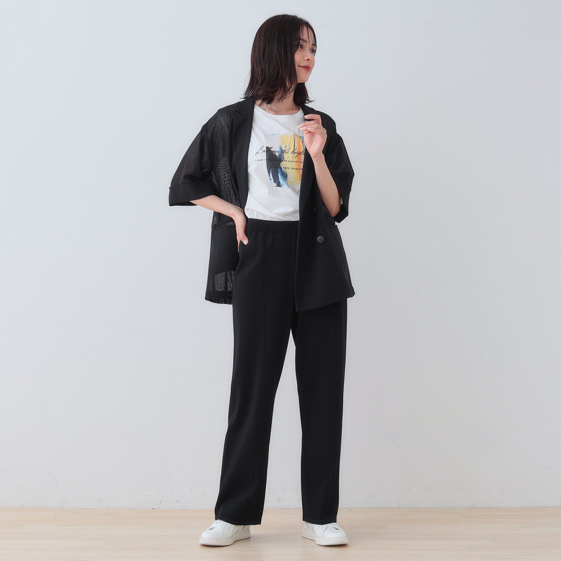 INDIVI「【洗える／SETUP可能／ウエストゴム】イージーニットパンツ」|その他|