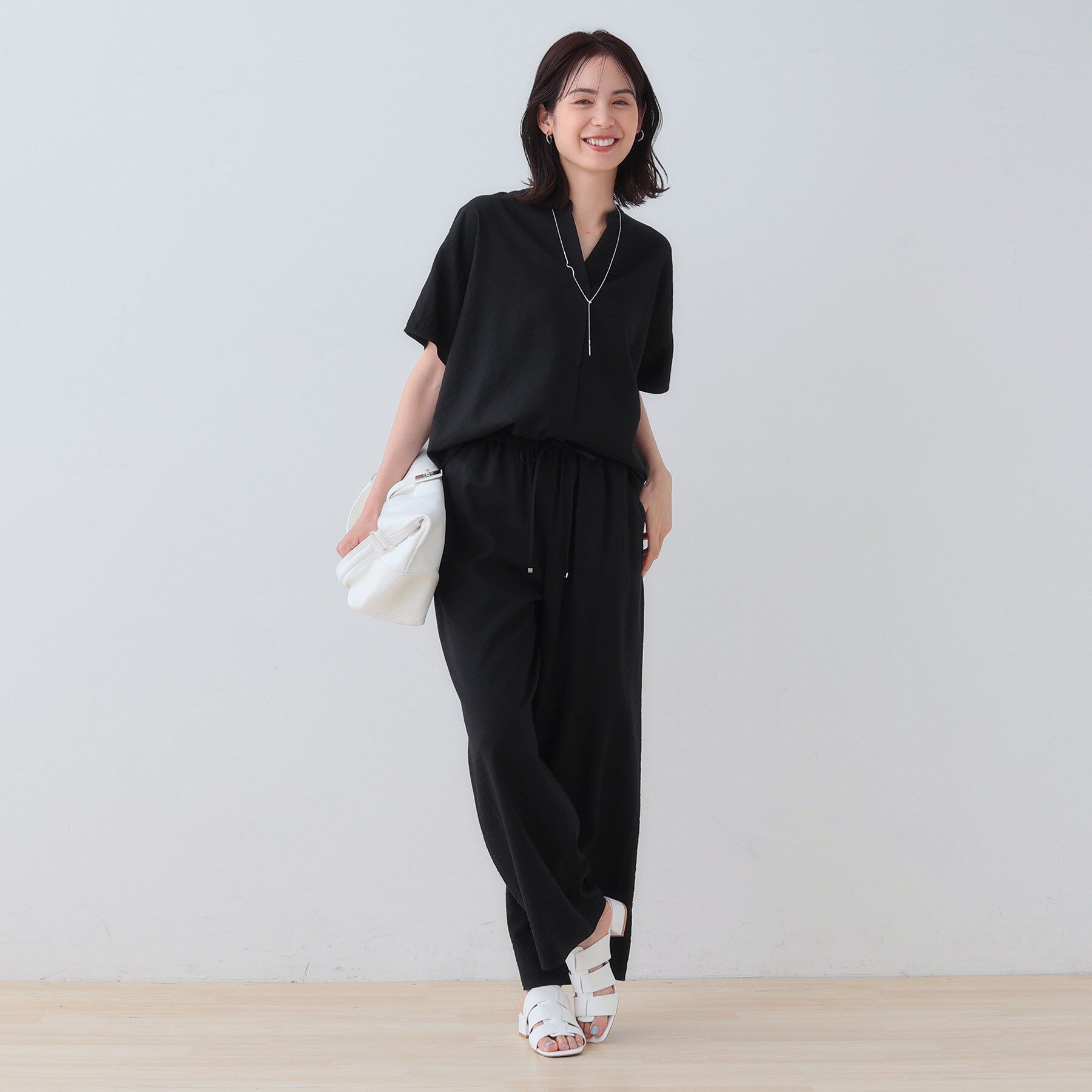 INDIVI「【洗える／UVケア／SETUP可能】スキッパードルマンブラウス」|シャツ・ブラウス|