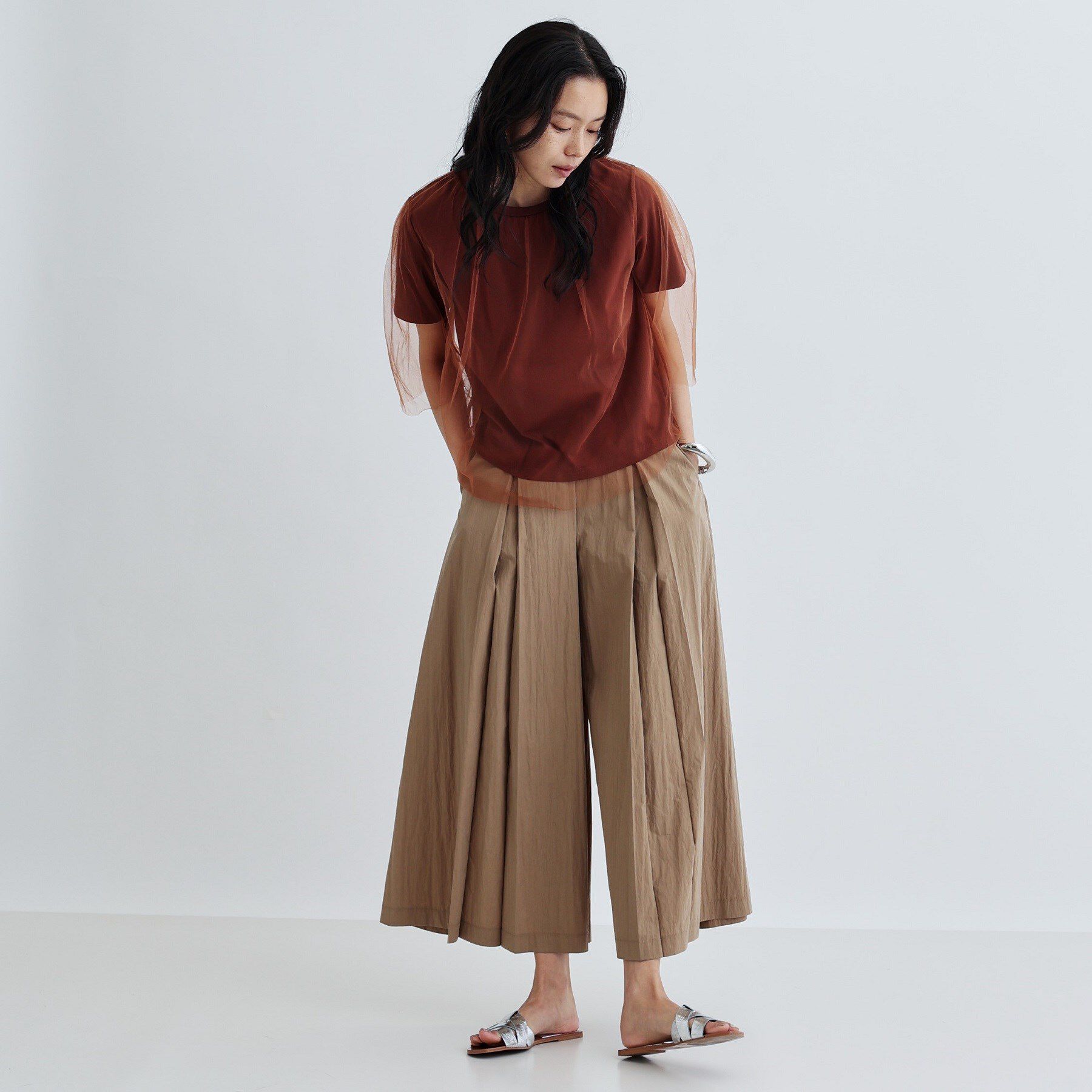 GALLEST「レイヤードチュールトップス」|Tシャツ・カットソー|