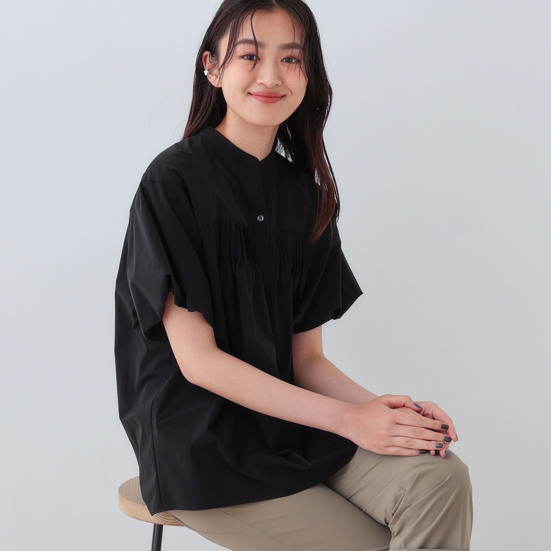 INDIVI「【通気性◎撥水／UV／SETUP可能】アクティブブラウス」|シャツ・ブラウス|