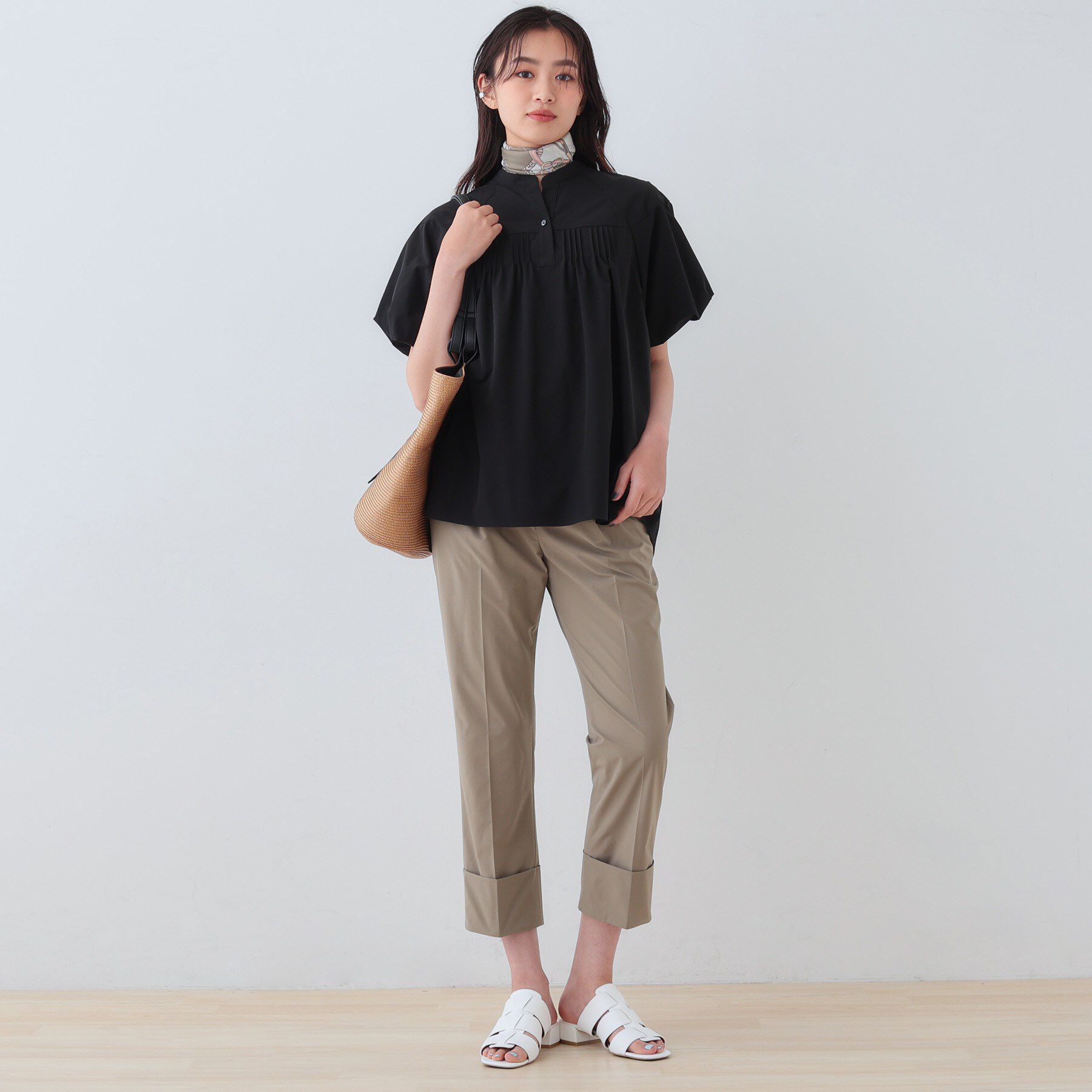 INDIVI「【通気性◎撥水／UV／SETUP可能】アクティブブラウス」|シャツ・ブラウス|