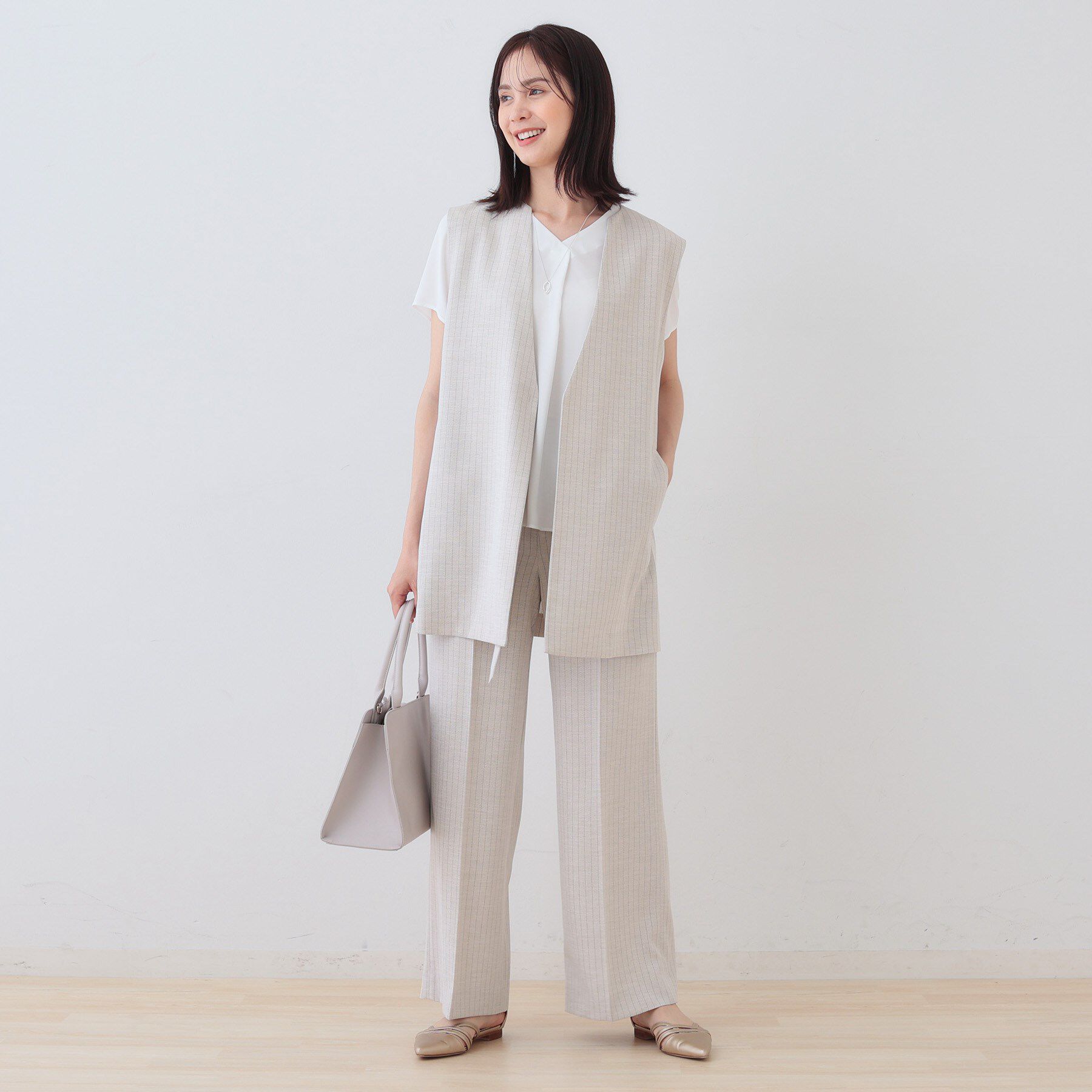 INDIVI「【洗える／通勤】タックブラウス」|シャツ・ブラウス|