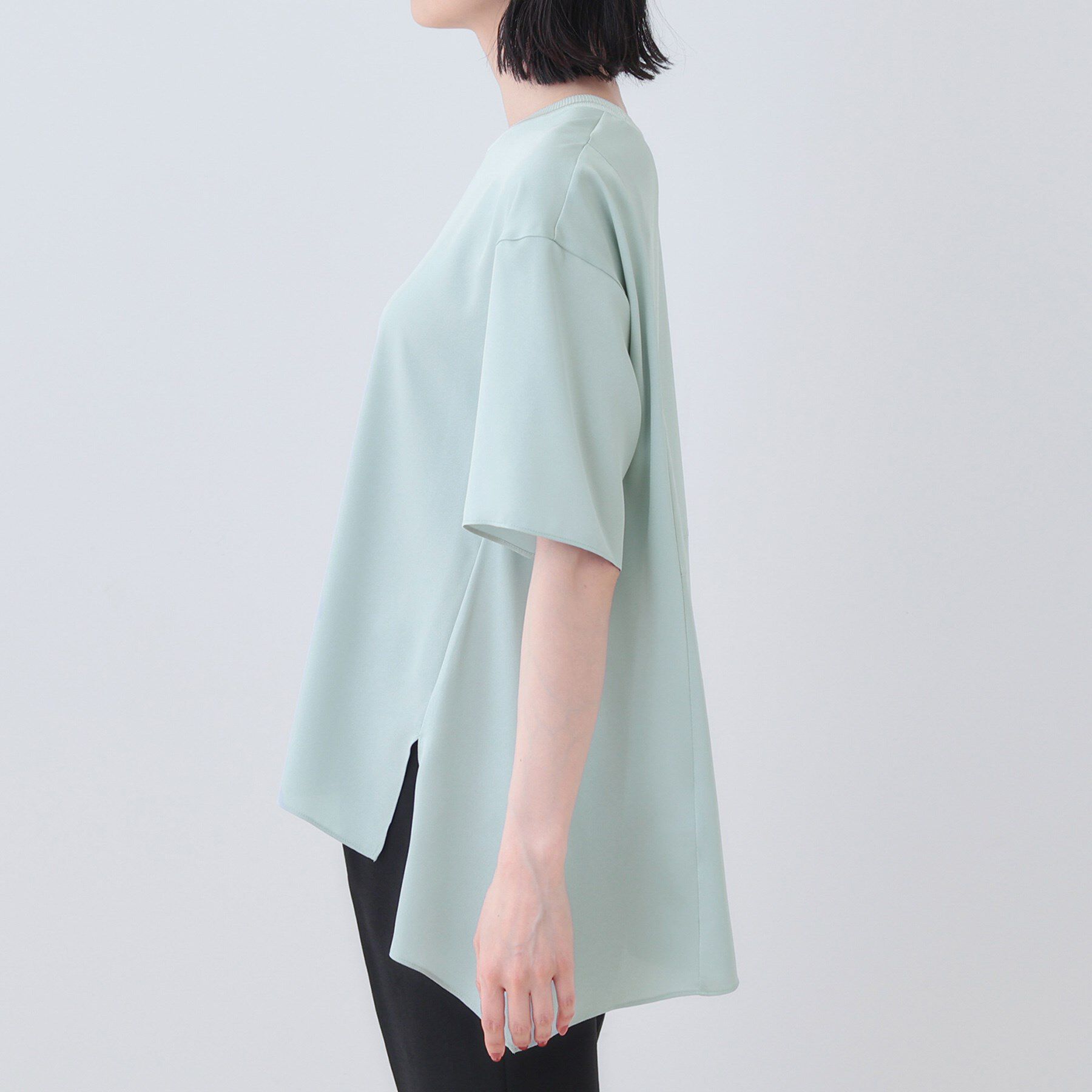 INDIVI「【バックシャン】デザインTブラウス」|Tシャツ・カットソー|