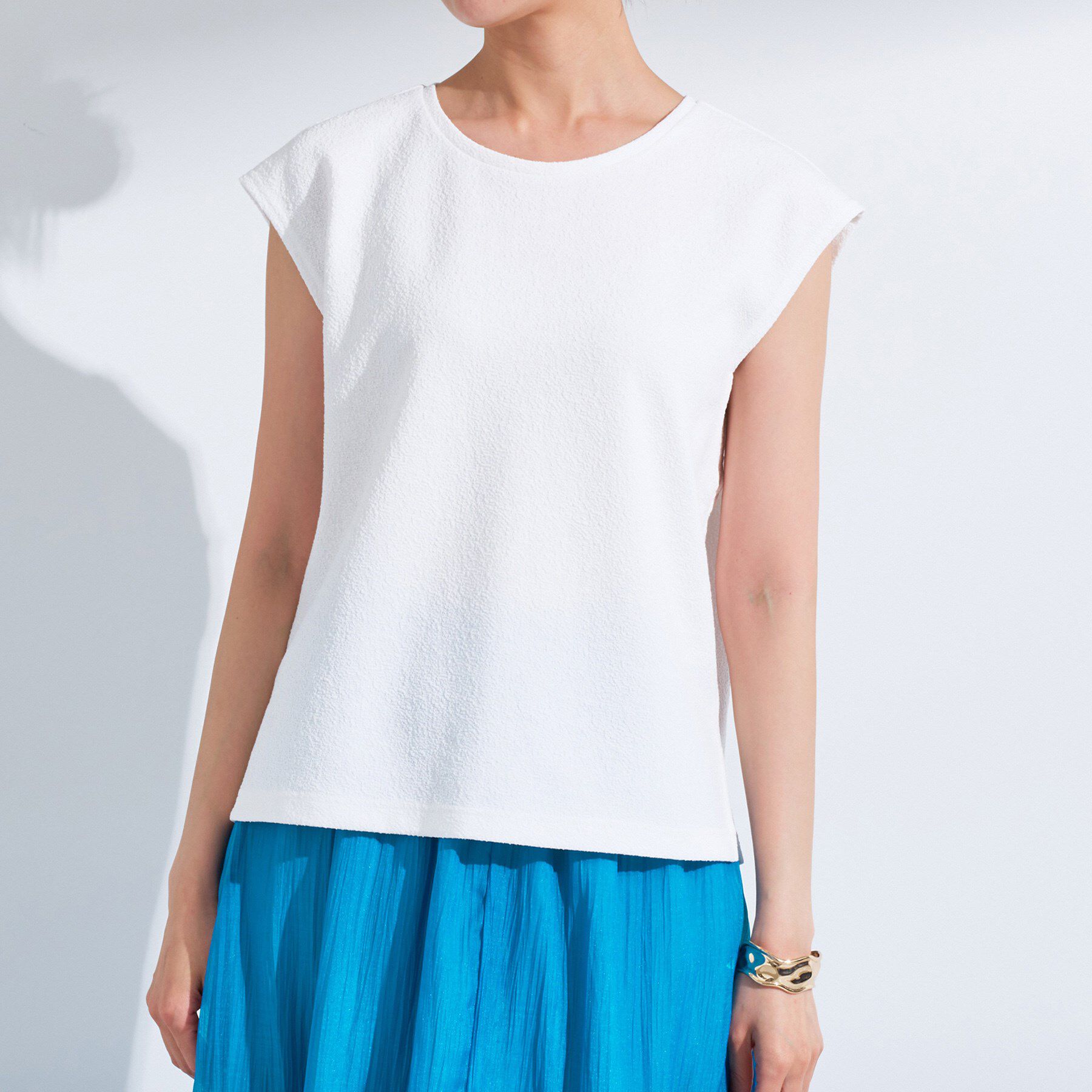 INDIVI「【2点セット／着回し◎】ノースリーブ＆ティアードスカート カセット服」|ワンピース|