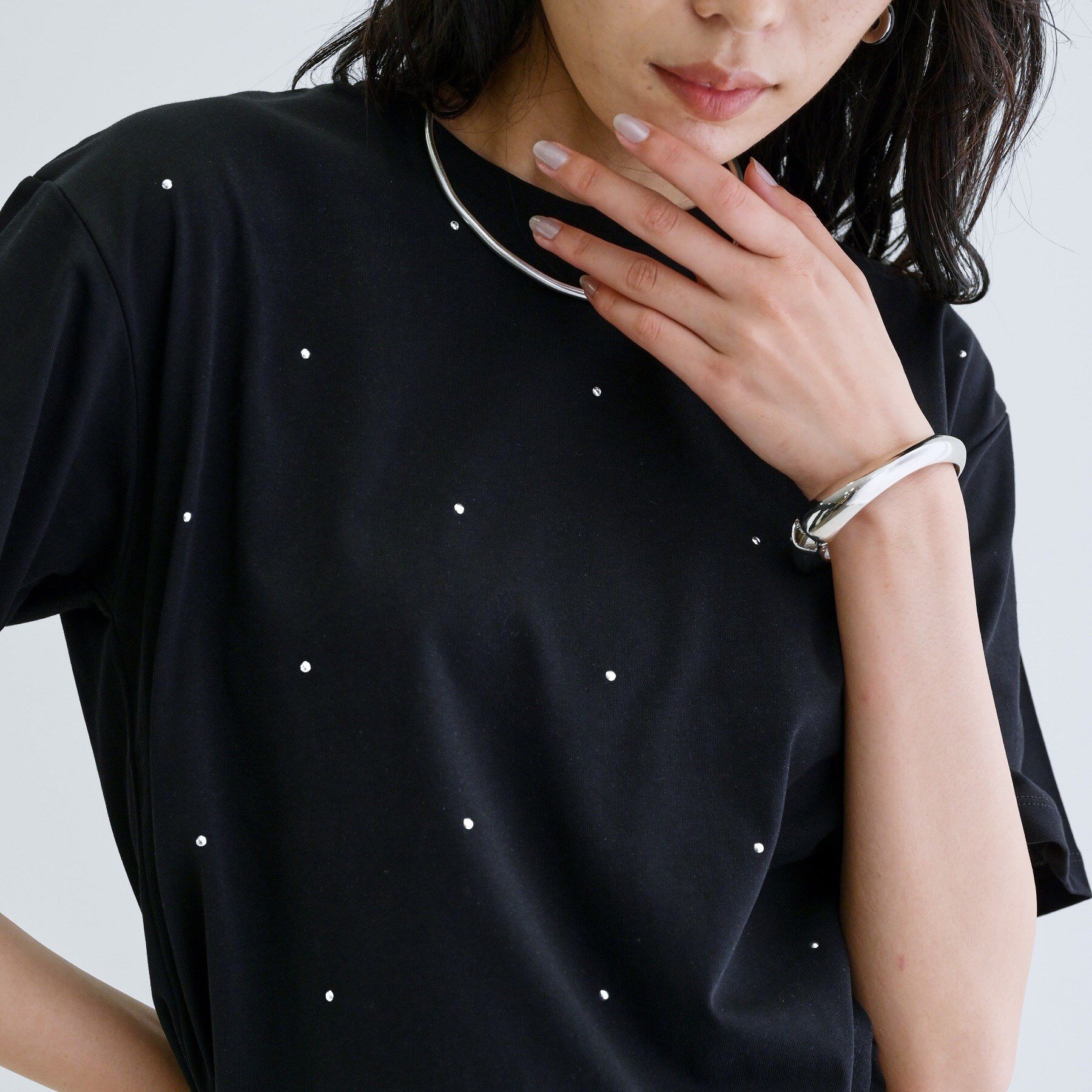 GALLEST「ドットスタッズTシャツ」|Tシャツ・カットソー|ブラック(019)