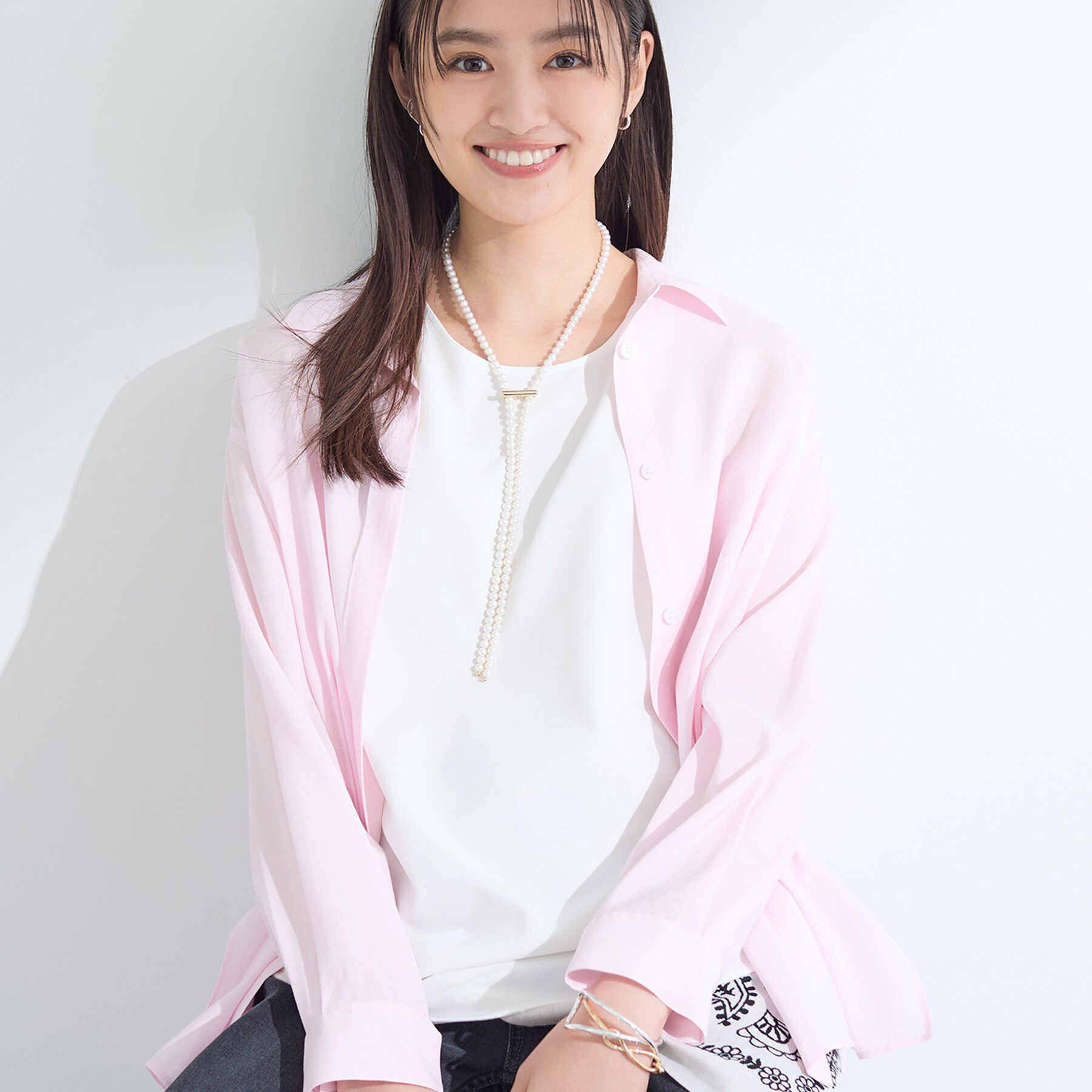 INDIVI「【体型カバー／清涼感】シアーオーバーシャツ」|シャツ・ブラウス|