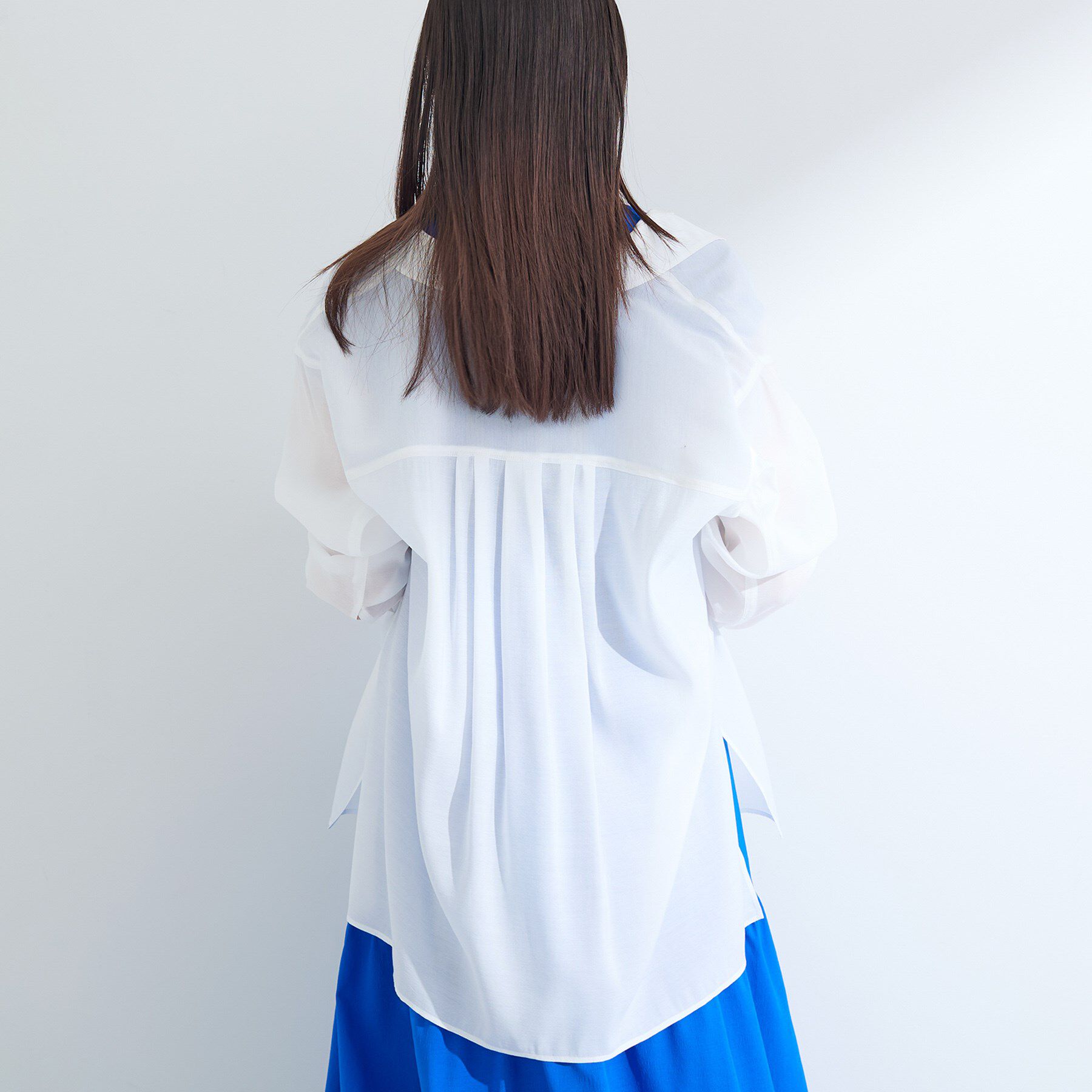 INDIVI「【体型カバー／清涼感】シアーオーバーシャツ」|シャツ・ブラウス|