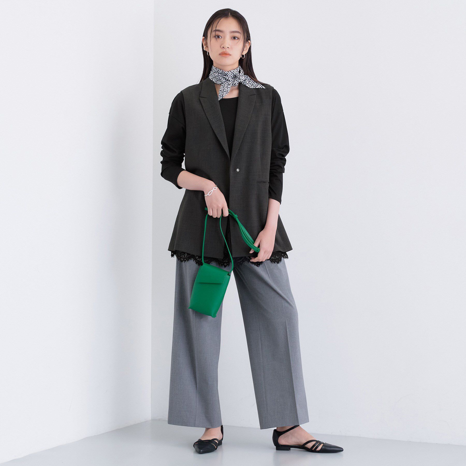 INDIVI「【セットアップ可能】凹凸ストレッチ素材テーラードカラージレジャケット」|テーラードジャケット|