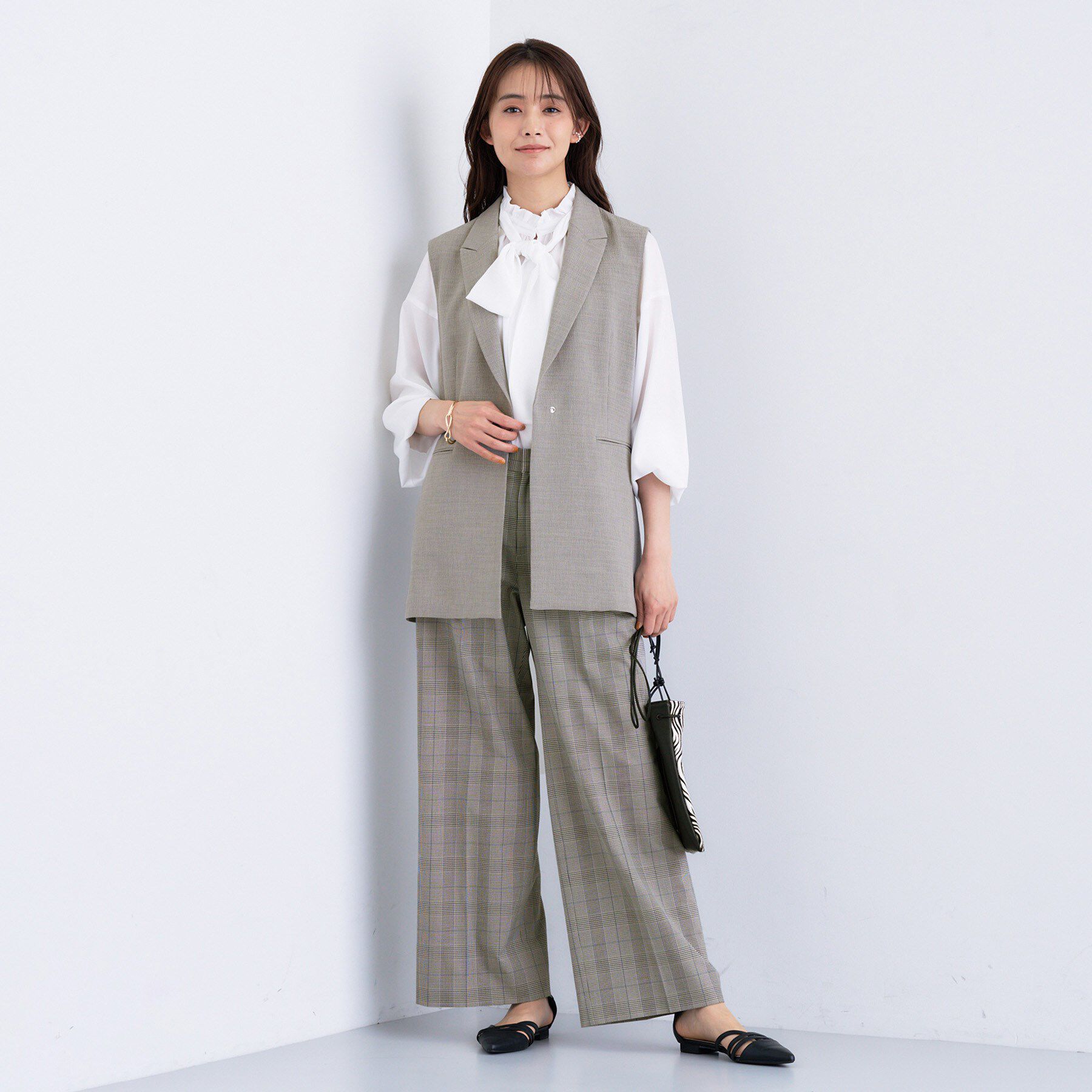 INDIVI「【セットアップ可能】凹凸ストレッチ素材テーラードカラージレジャケット」|テーラードジャケット|