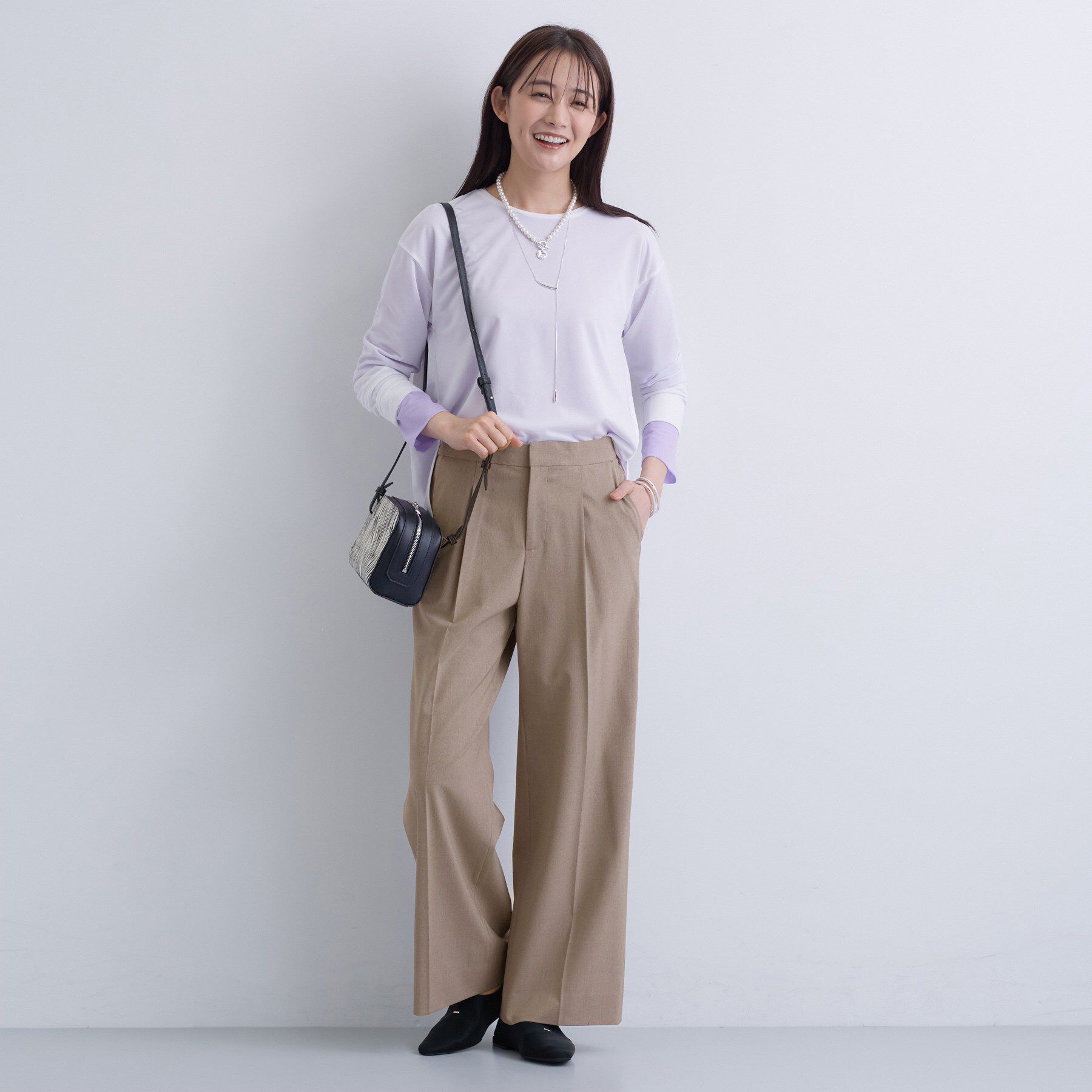 INDIVI「【褒められパンツ】ワンタックワイドパンツ」|その他|