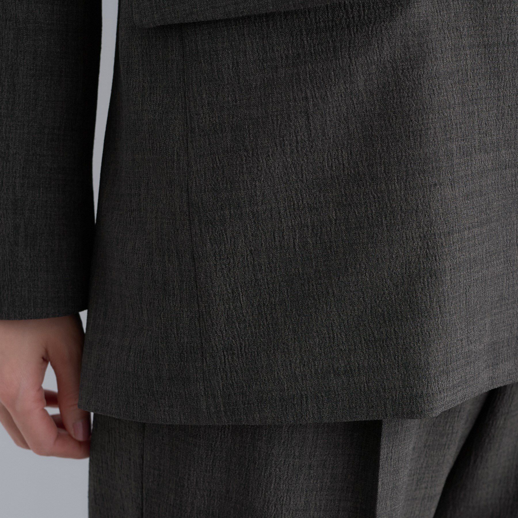 INDIVI「【洗える／セットアップ可能】凹凸ストレッチ素材ダブルジャケット」|テーラードジャケット|