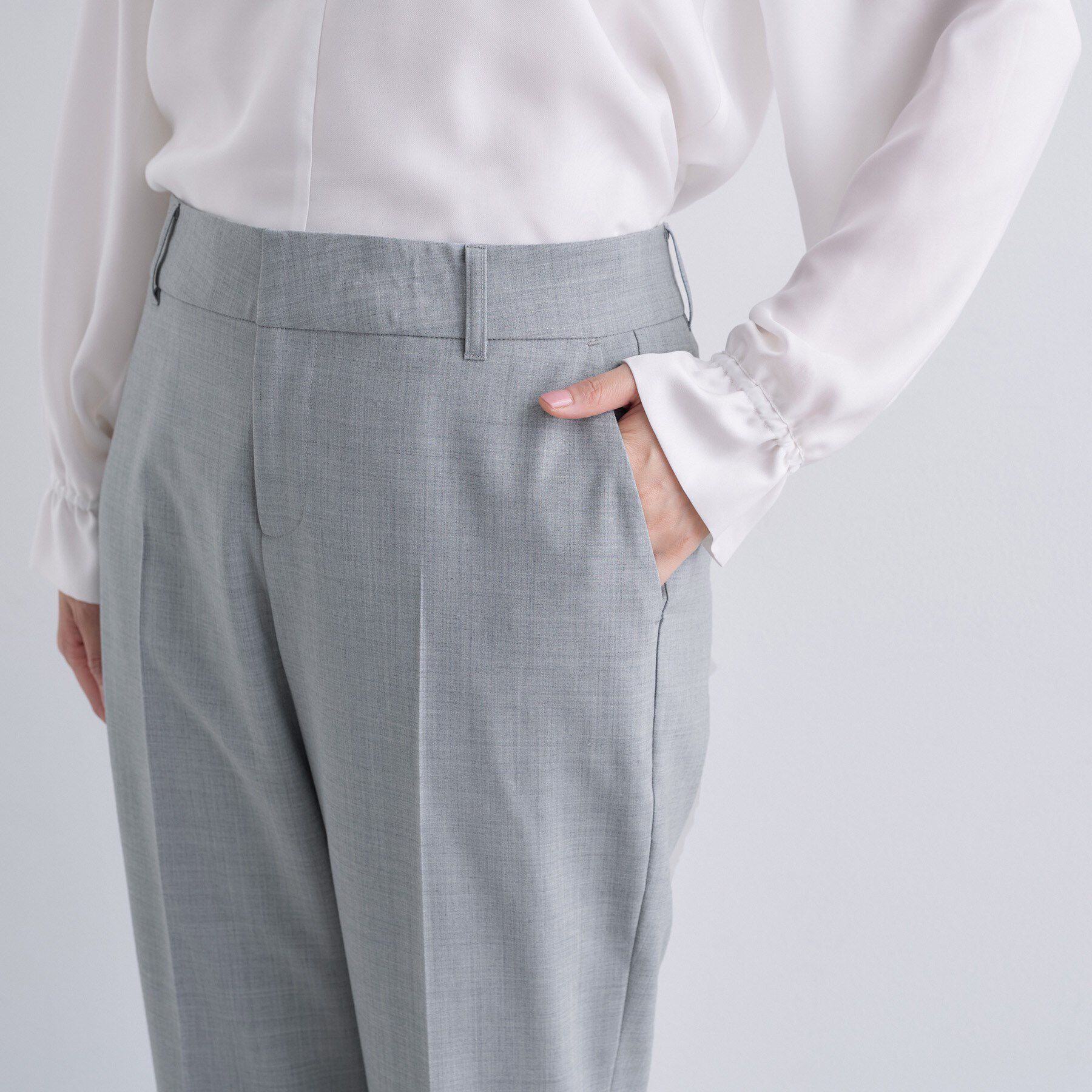 INDIVI「【褒められパンツ/ウール混】スティックパンツ」|その他|