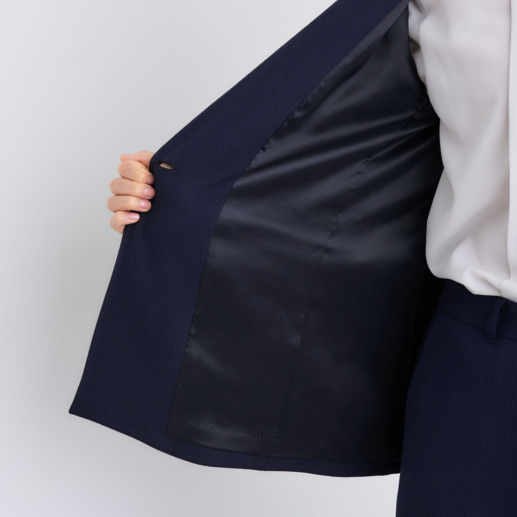 INDIVI「【日本製／通勤スーツ】プレシャスドビー ノーカラージャケット」|スーツ|