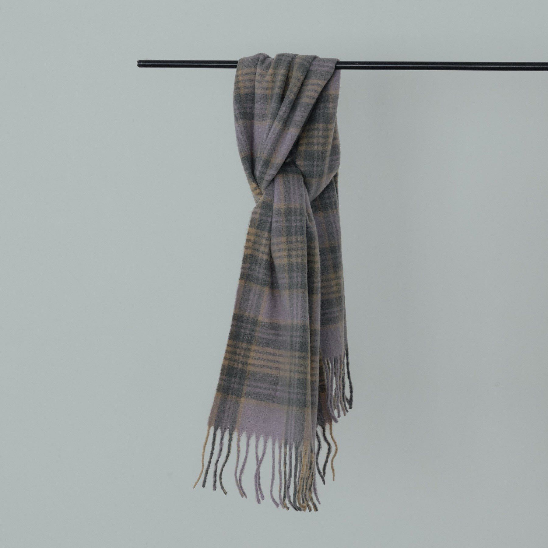 GALLEST「【CONTROL FREAK】シャギーチェックマフラー」|ストール|ラベンダー(080)