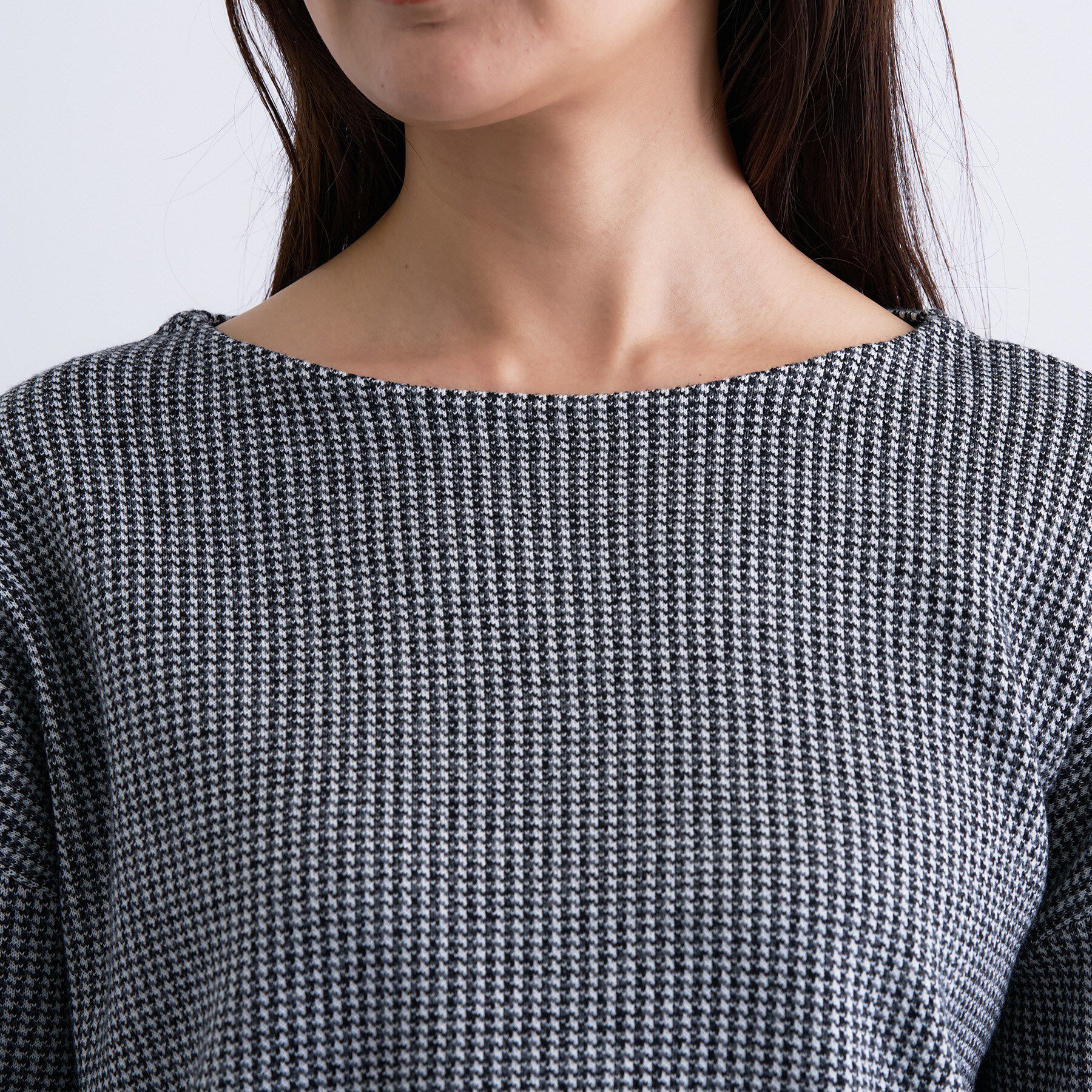 INDIVI「【洗える／SETUP可能】ジャカードボートネックニット」|ニット・セーター|