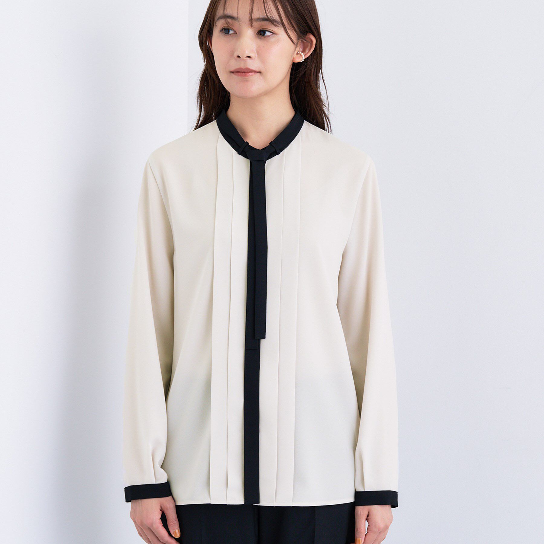 INDIVI「【きれいめ／オフィス／セレモニー】2WAYリボンタイブラウス」|シャツ・ブラウス|