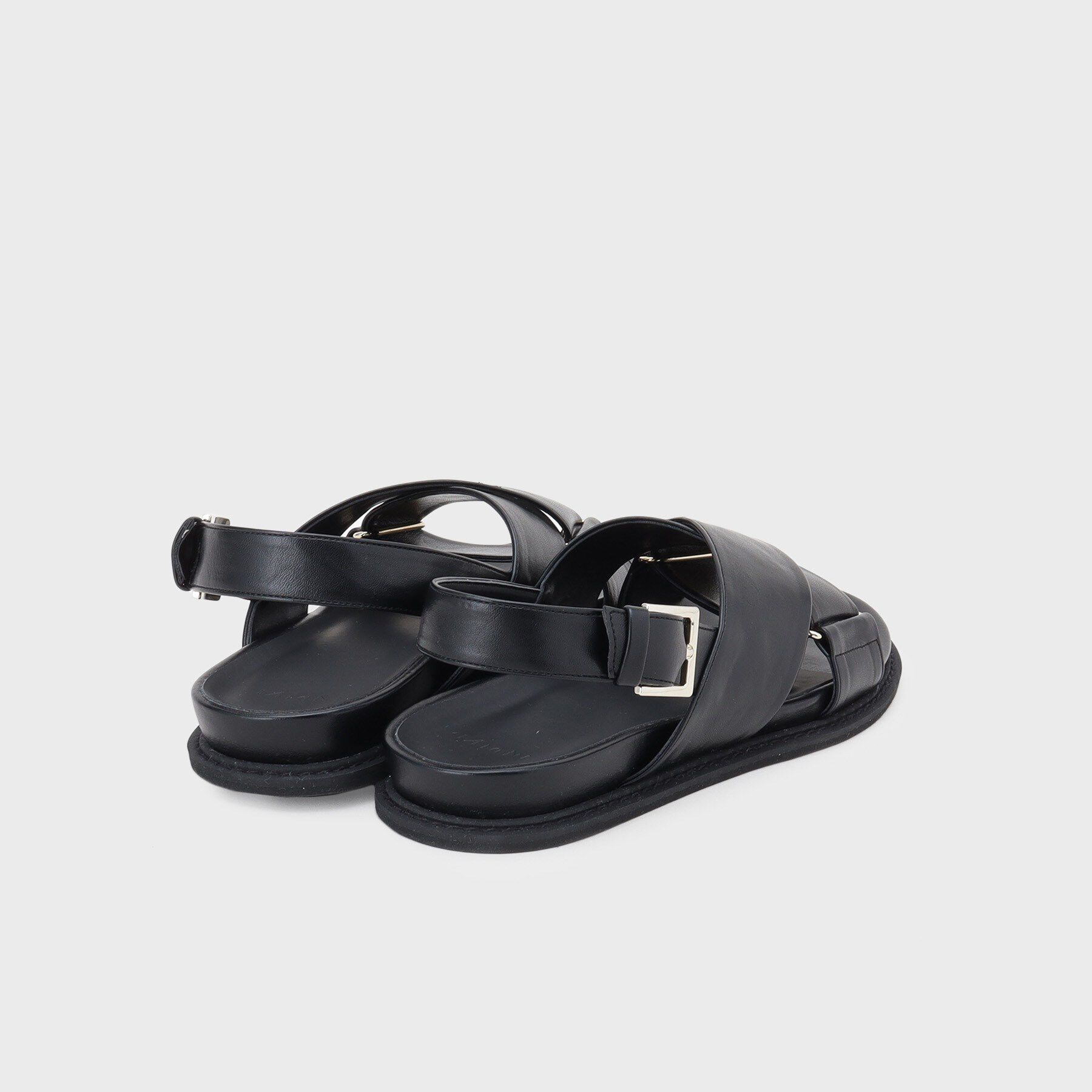 INDIVI「【合皮】クロスデザインサンダル」|サンダル|