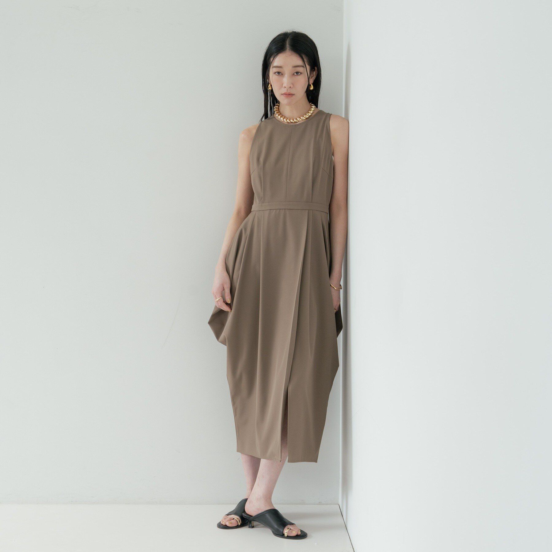 GALLEST「サイドドレープワンピース【UVカット／接触冷感】」|ワンピース|