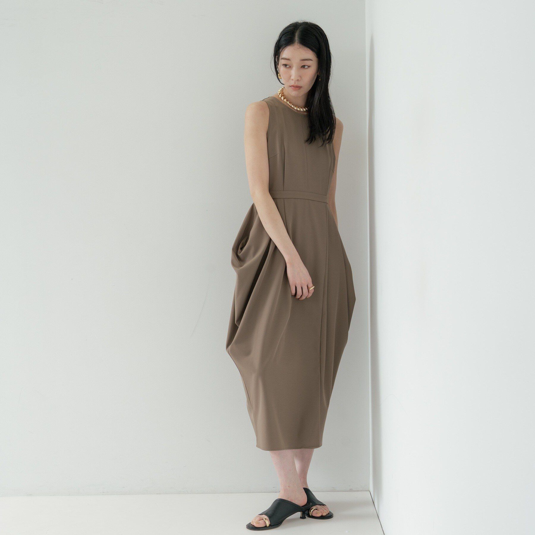 GALLEST「サイドドレープワンピース【UVカット／接触冷感】」|ワンピース|